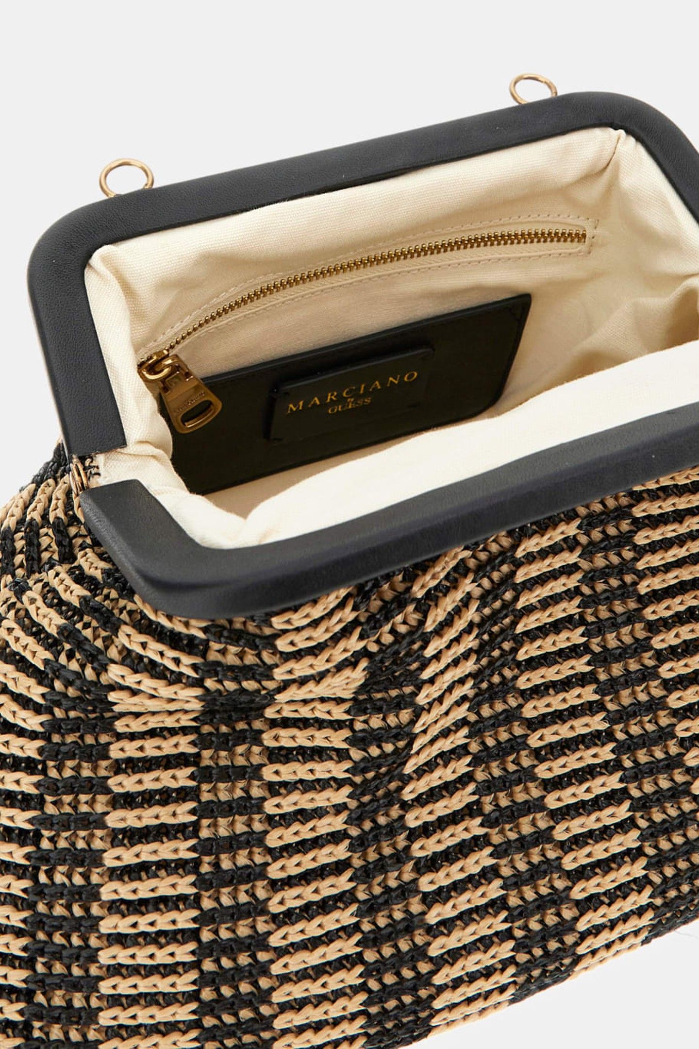 MARCIANO BY GUESS RAFFIA POUCH BLACK/NATURAL 7