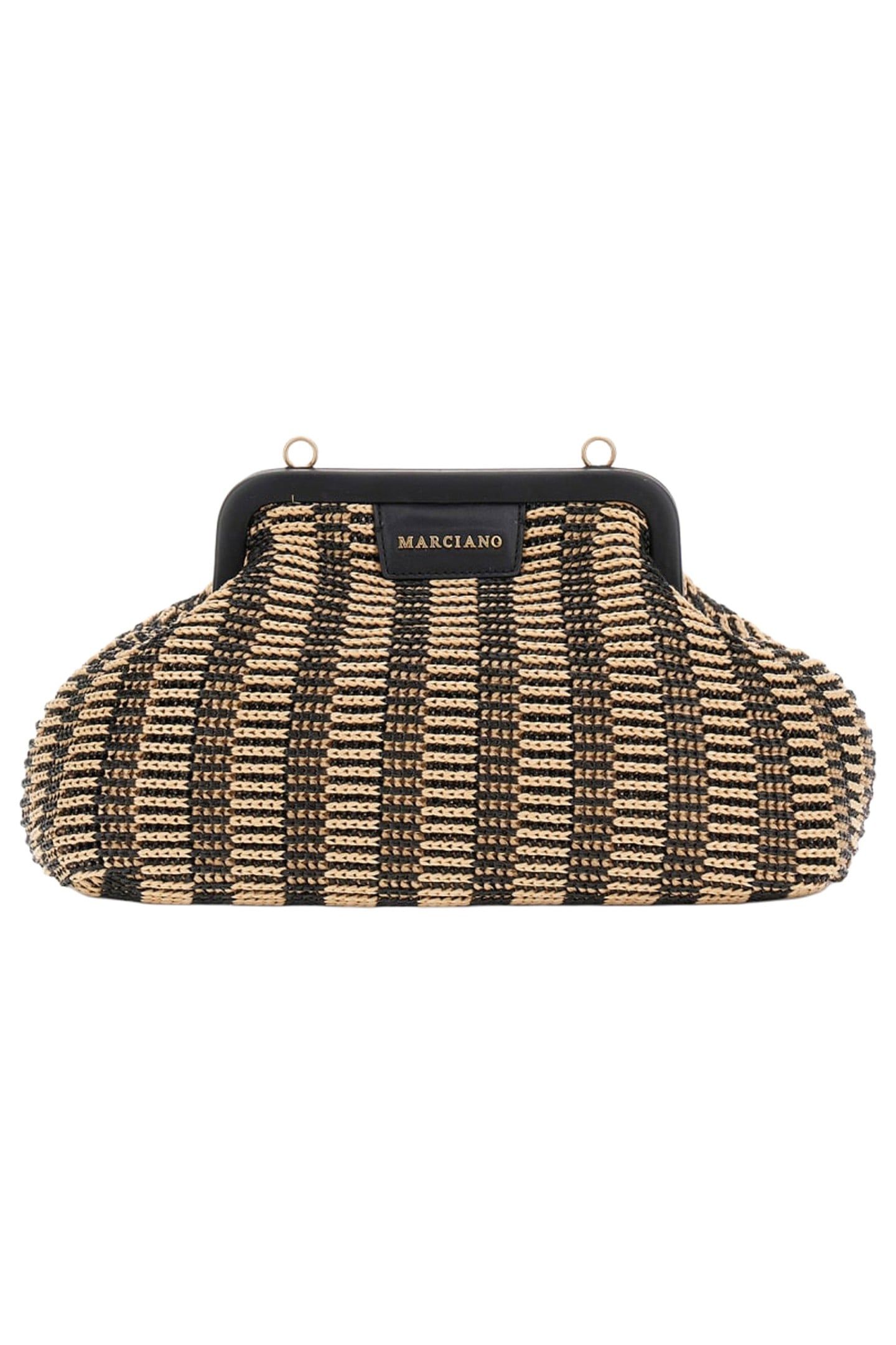 MARCIANO BY GUESS RAFFIA POUCH BLACK/NATURAL 3