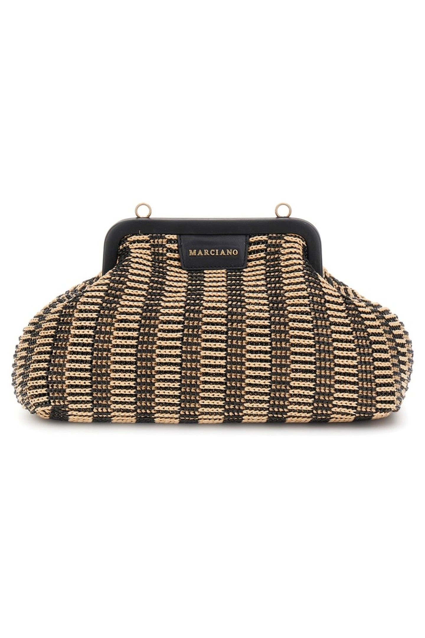 MARCIANO BY GUESS RAFFIA POUCH BLACK/NATURAL 6