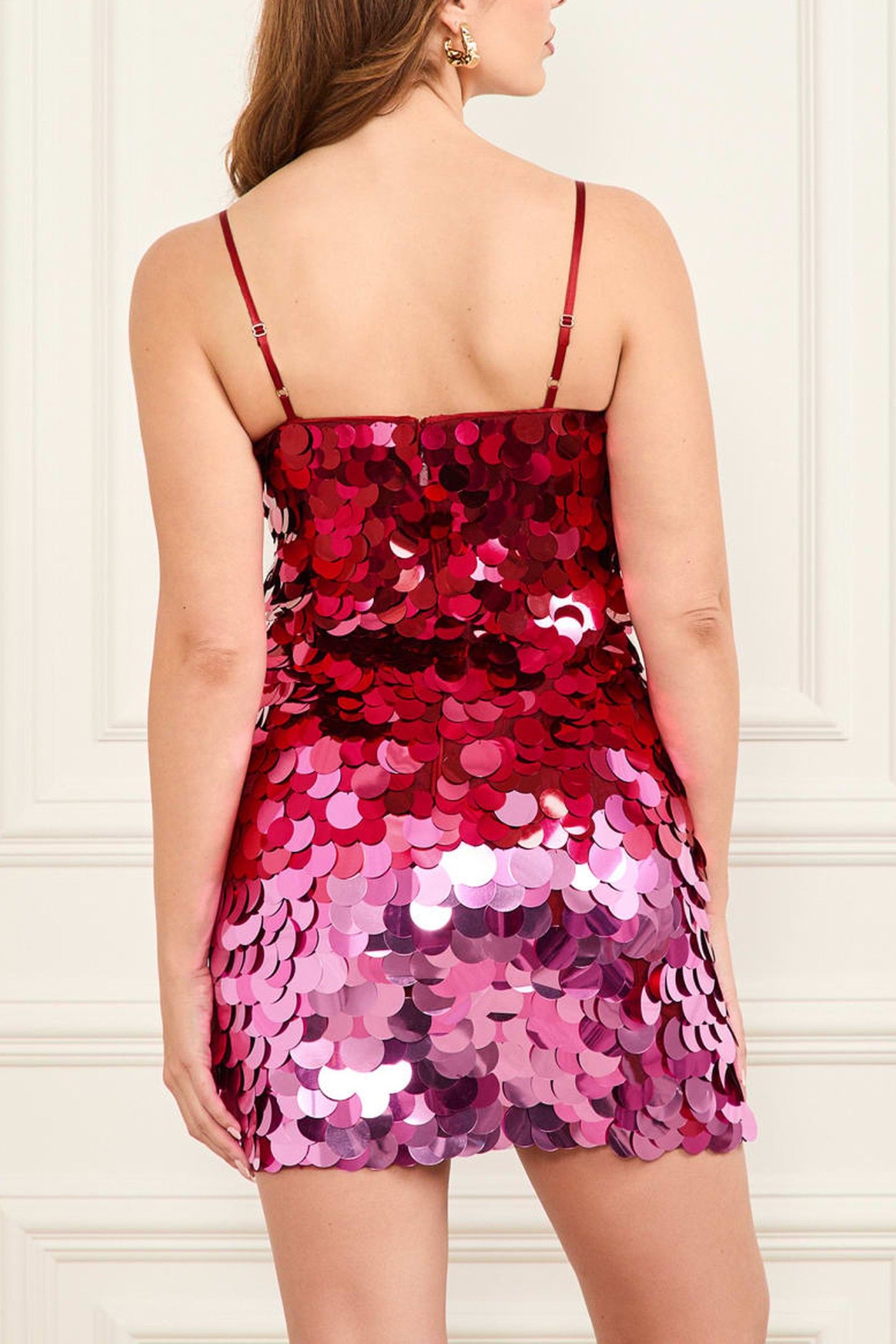 MARCIANO BY GUESS ZAYA SEQUINS MINI DR FLOWERING PEONY & RO 4
