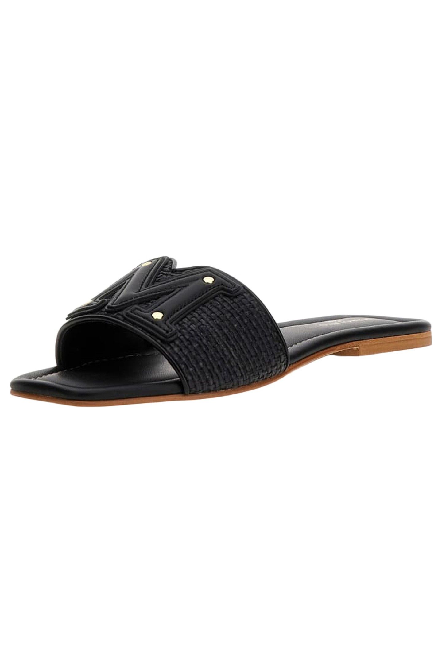 MARCIANO BY GUESS RAMADA RAFIA SLIDE JET BLACK 3