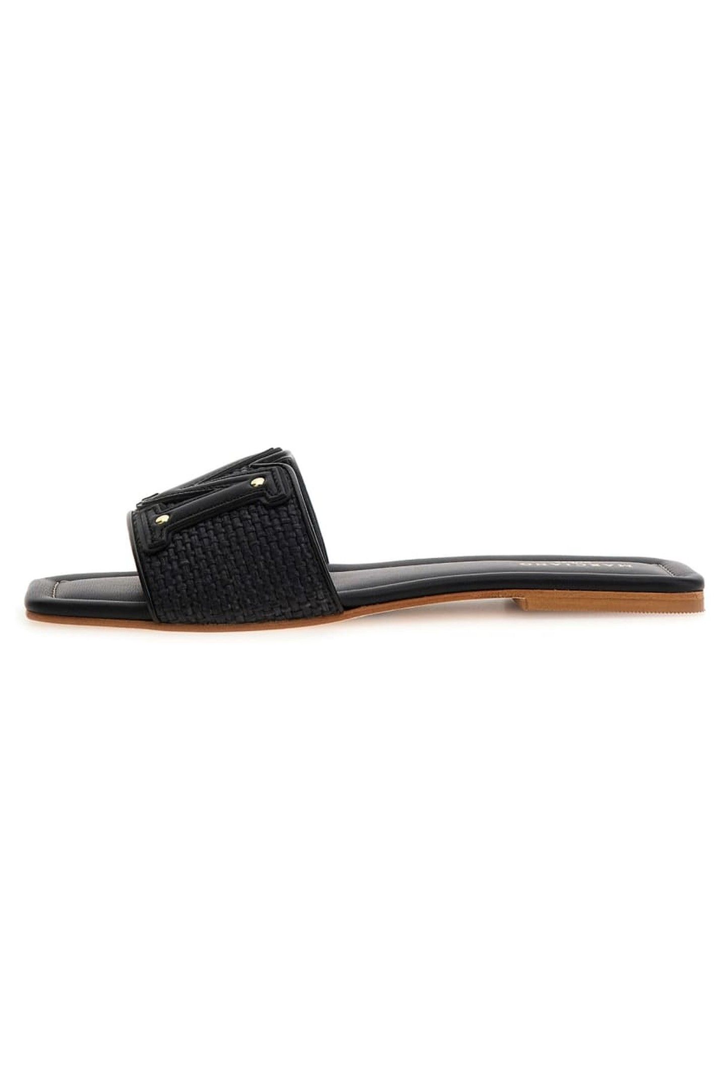 MARCIANO BY GUESS RAMADA RAFIA SLIDE JET BLACK 4