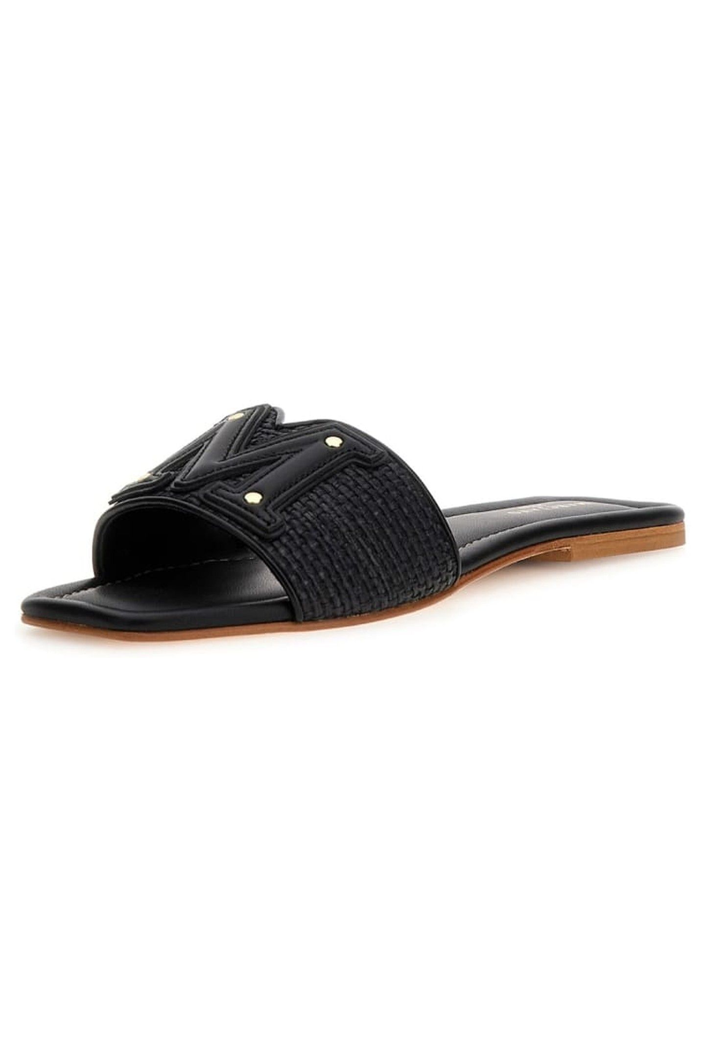 MARCIANO BY GUESS RAMADA RAFIA SLIDE JET BLACK 6