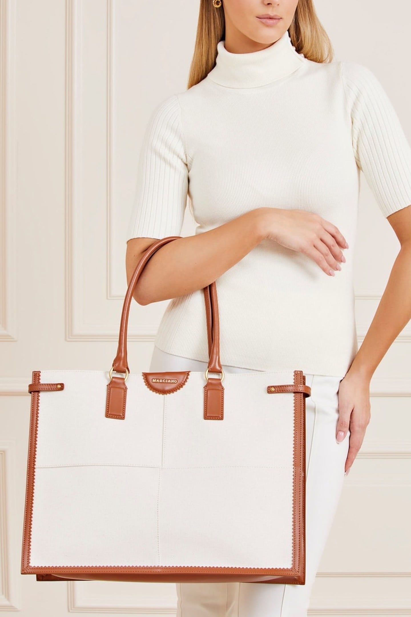 MARCIANO BY GUESS STILLA LARGE TOTE NATURAL 1