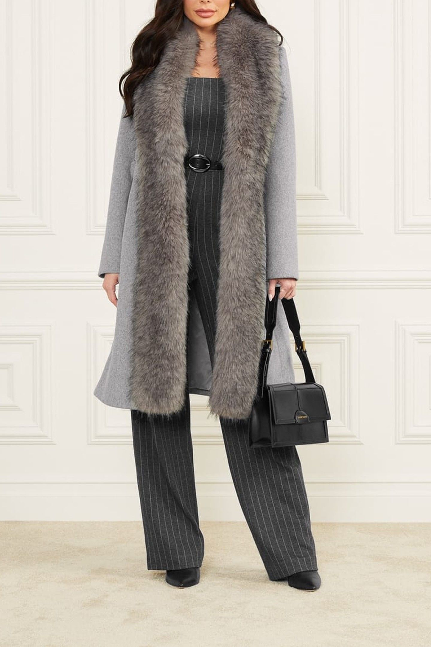 MARCIANO BY GUESS VALERIE COAT HEATHER MEDIUM GREY 2
