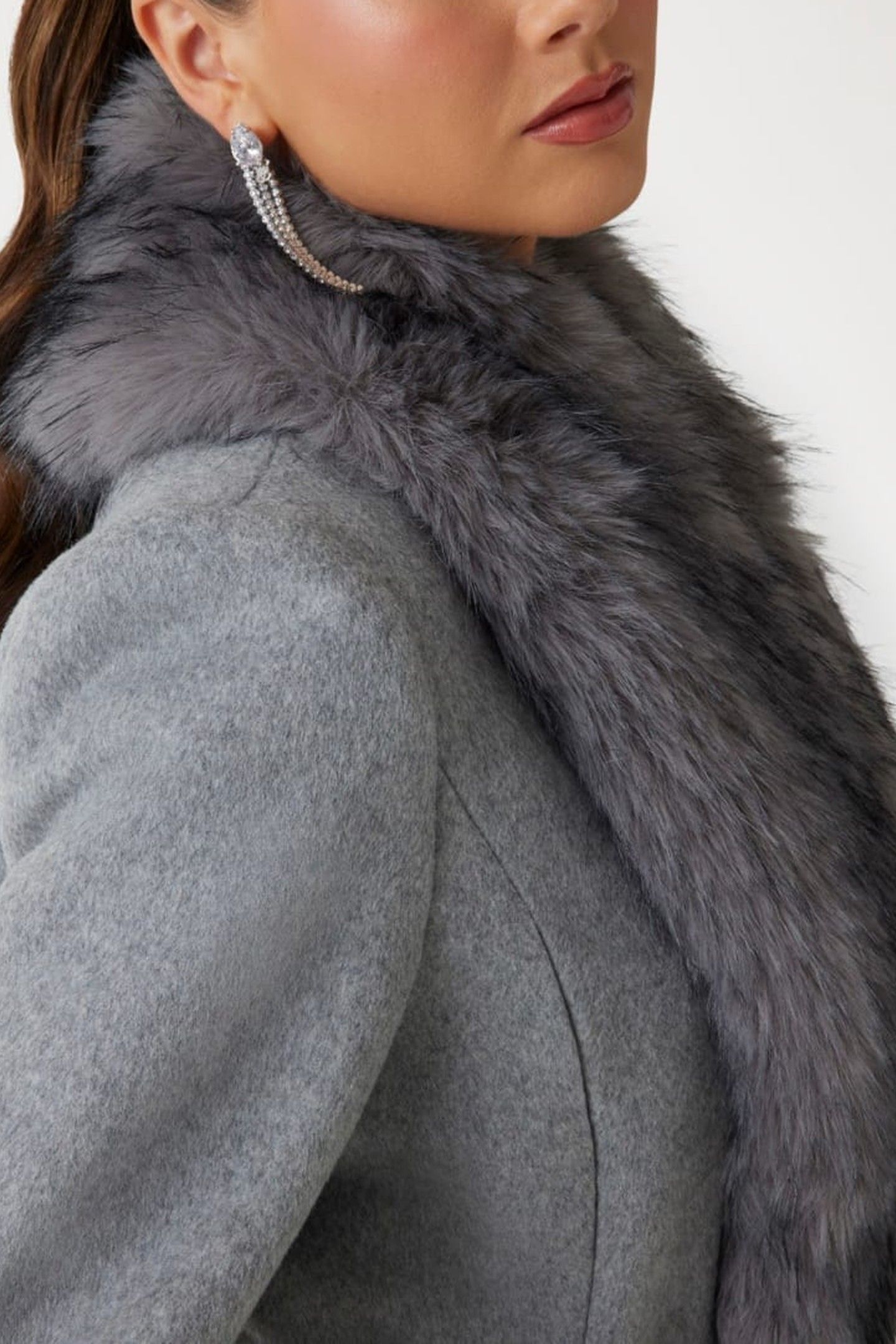 MARCIANO BY GUESS VALERIE COAT HEATHER MEDIUM GREY 7
