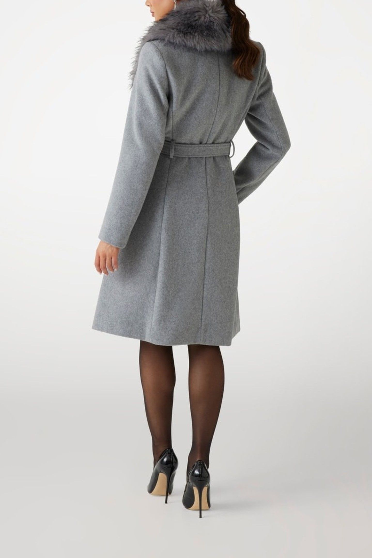 MARCIANO BY GUESS VALERIE COAT HEATHER MEDIUM GREY 5