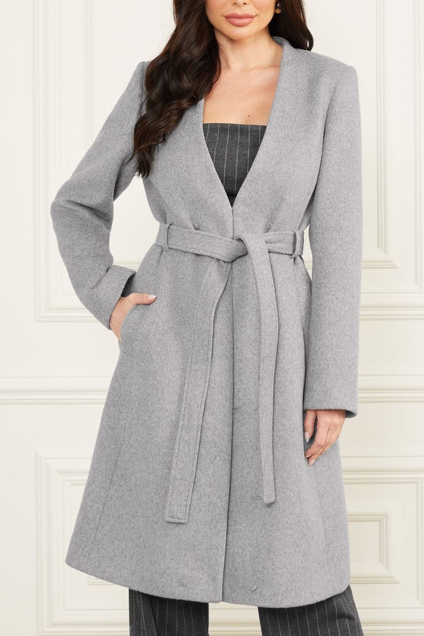 MARCIANO BY GUESS VALERIE COAT HEATHER MEDIUM GREY 4