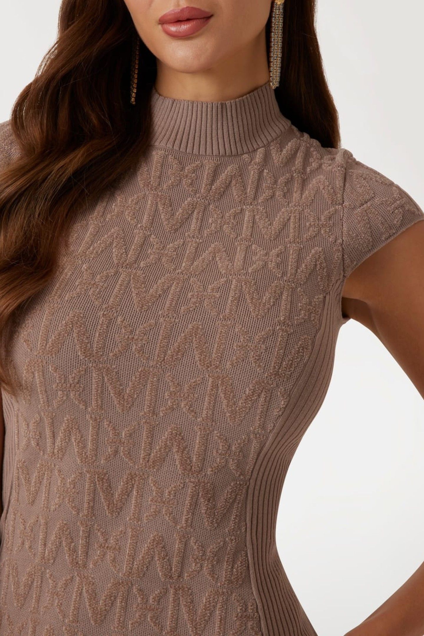 MARCIANO BY GUESS HERMIONE CAP SLEEVE SILK TAUPE 6