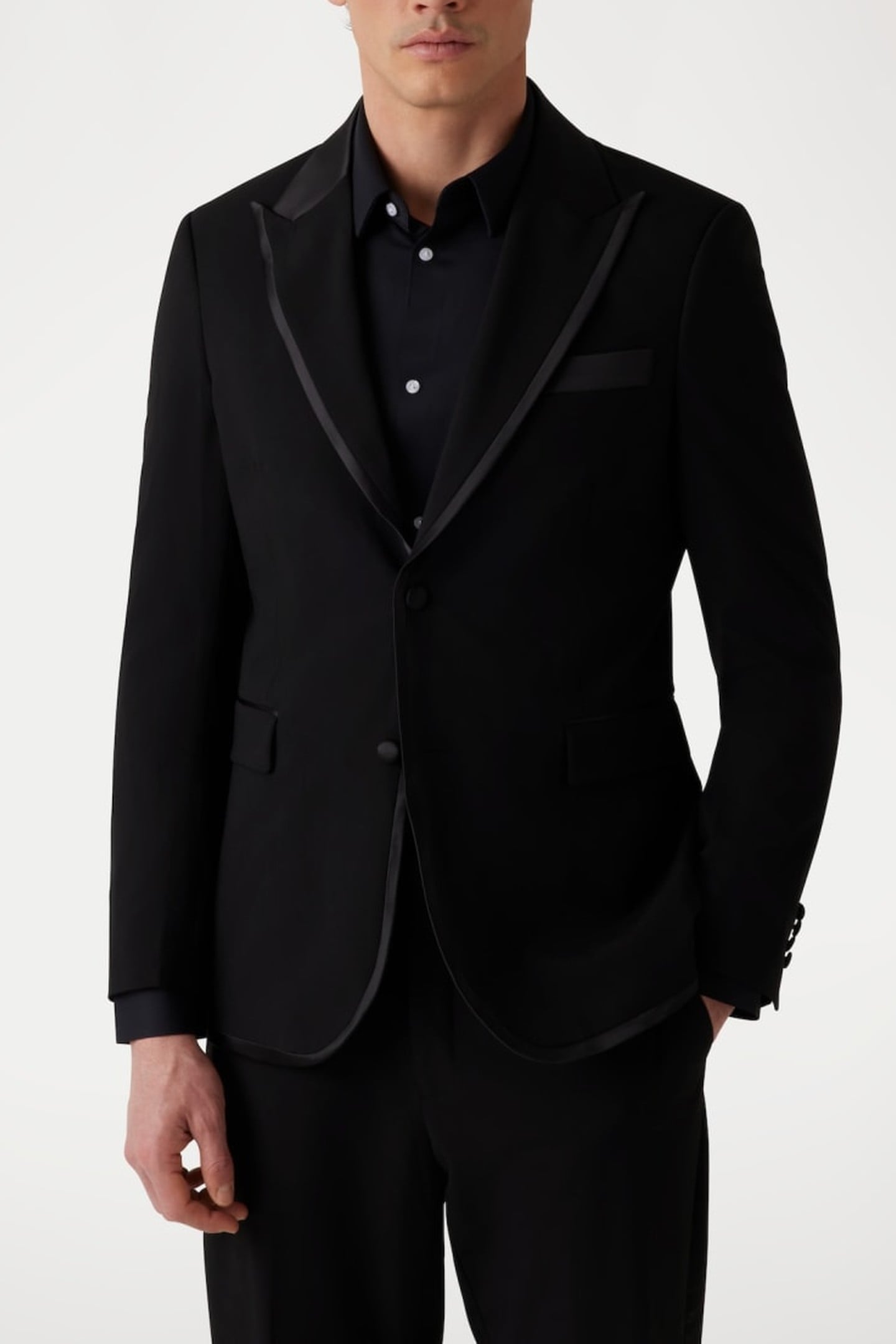 MARCIANO BY GUESS ALAIN 2B PEAK BLAZER JET BLACK A996 2