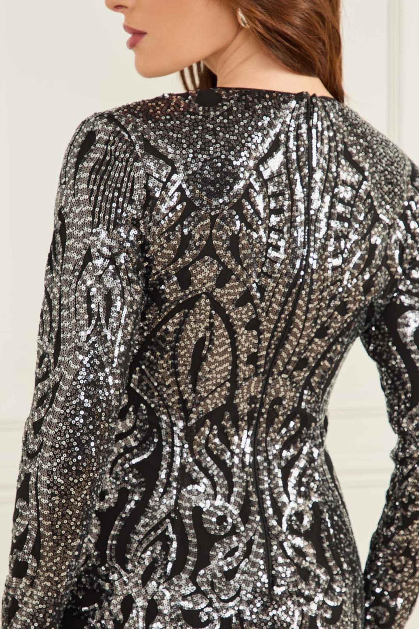 MARCIANO BY GUESS ISLA SEQUIN DRESS SILVER/GUNMETAL 7