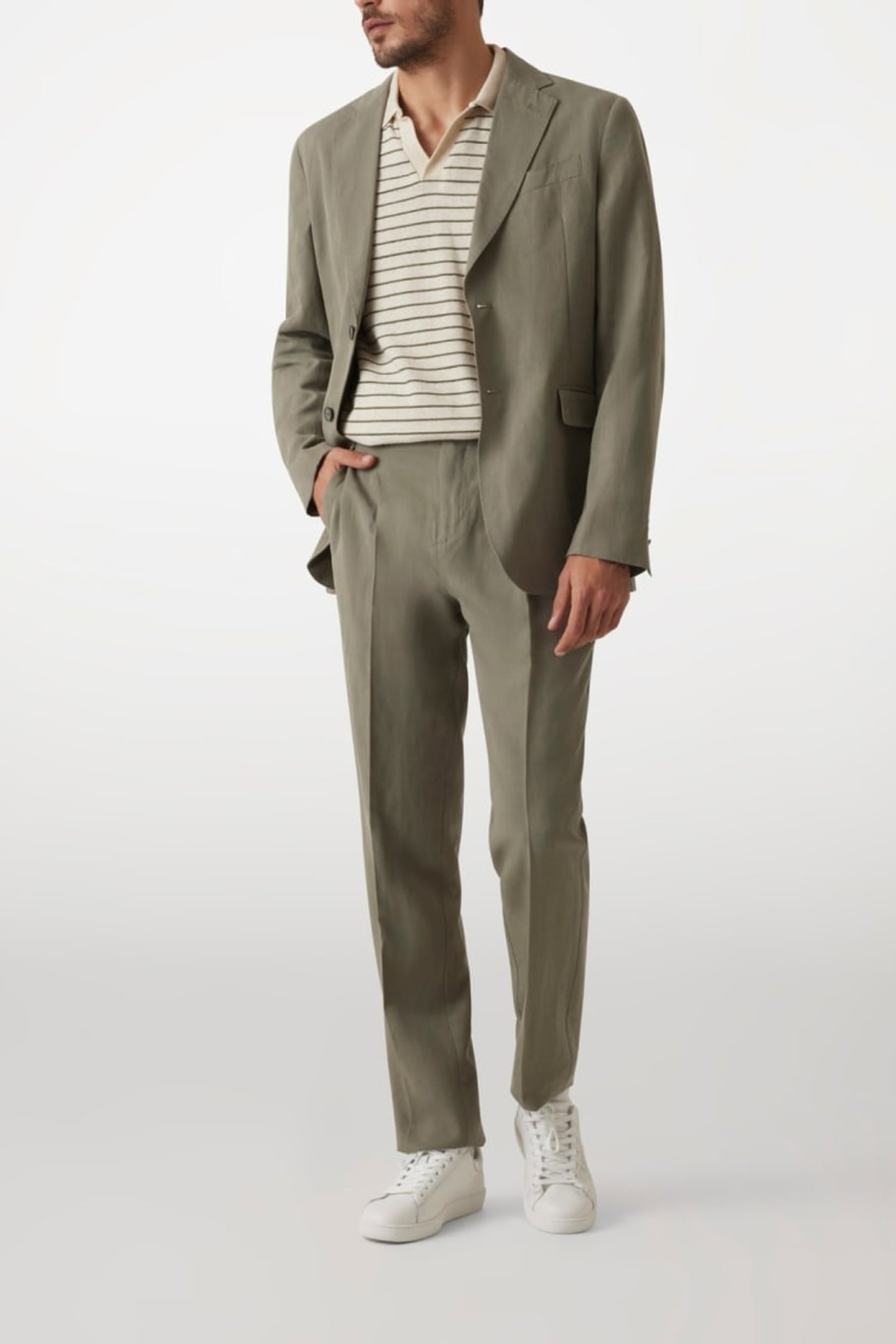 MARCIANO BY GUESS MAX PLEATED REG CHIN MOSSY GREEN 1