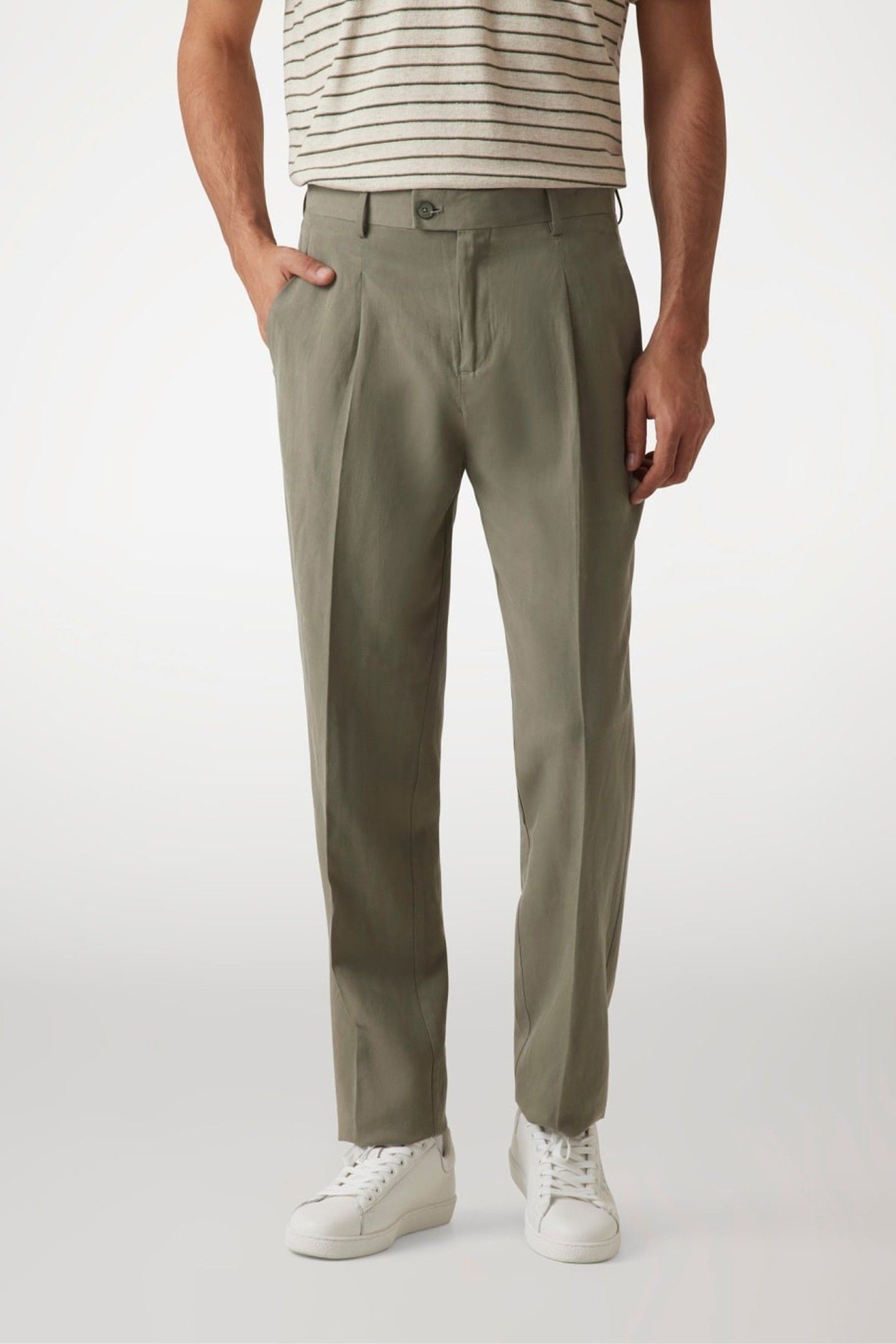 MARCIANO BY GUESS MAX PLEATED REG CHIN MOSSY GREEN 2