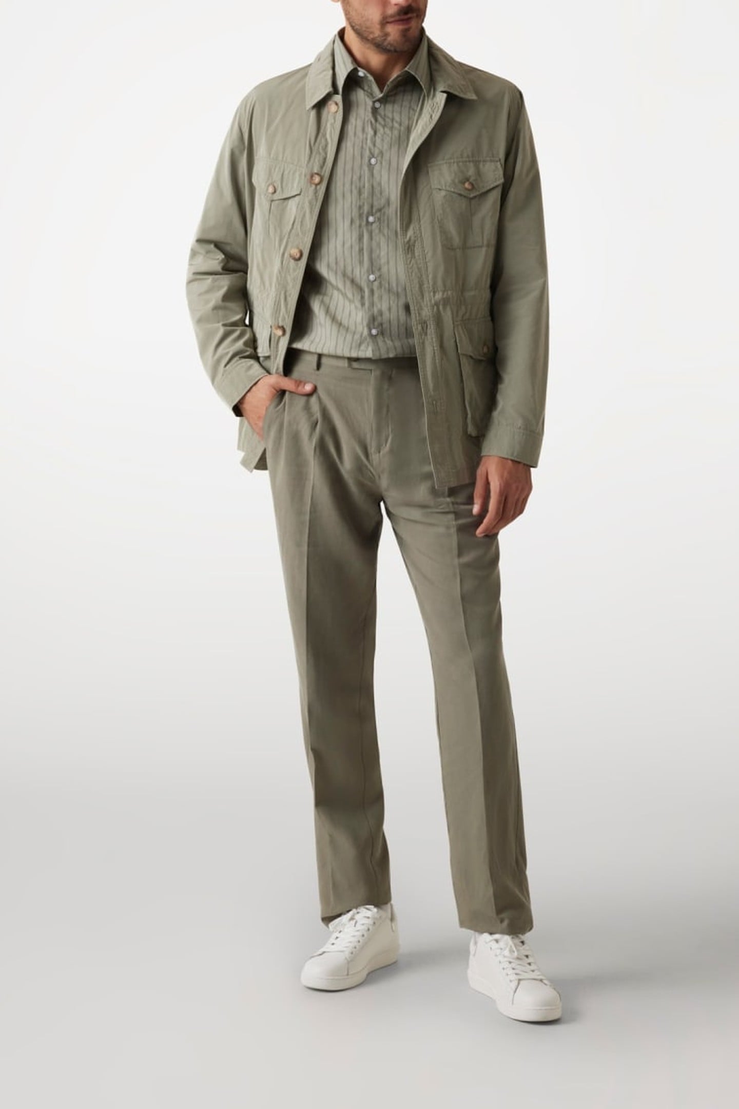 MARCIANO BY GUESS JOE IT COLLAR NOTCHE MOSSY GREEN & BLK ST 1