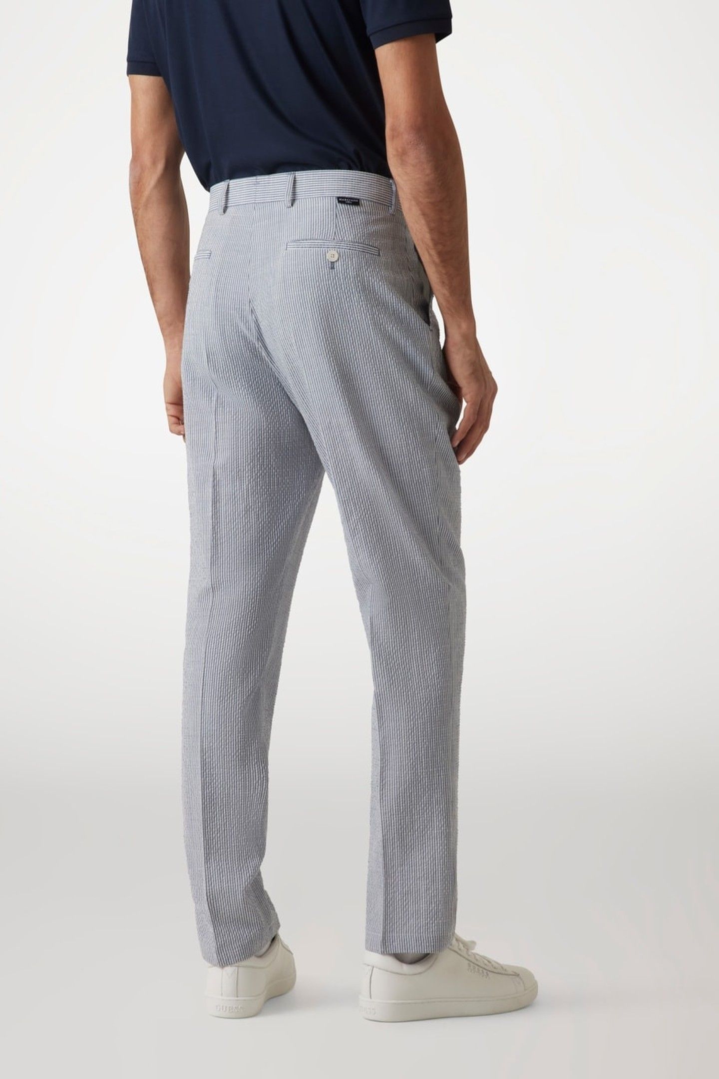MARCIANO BY GUESS MAX PLEATED REG CHIN WHITE/BLUE STRIPES 2