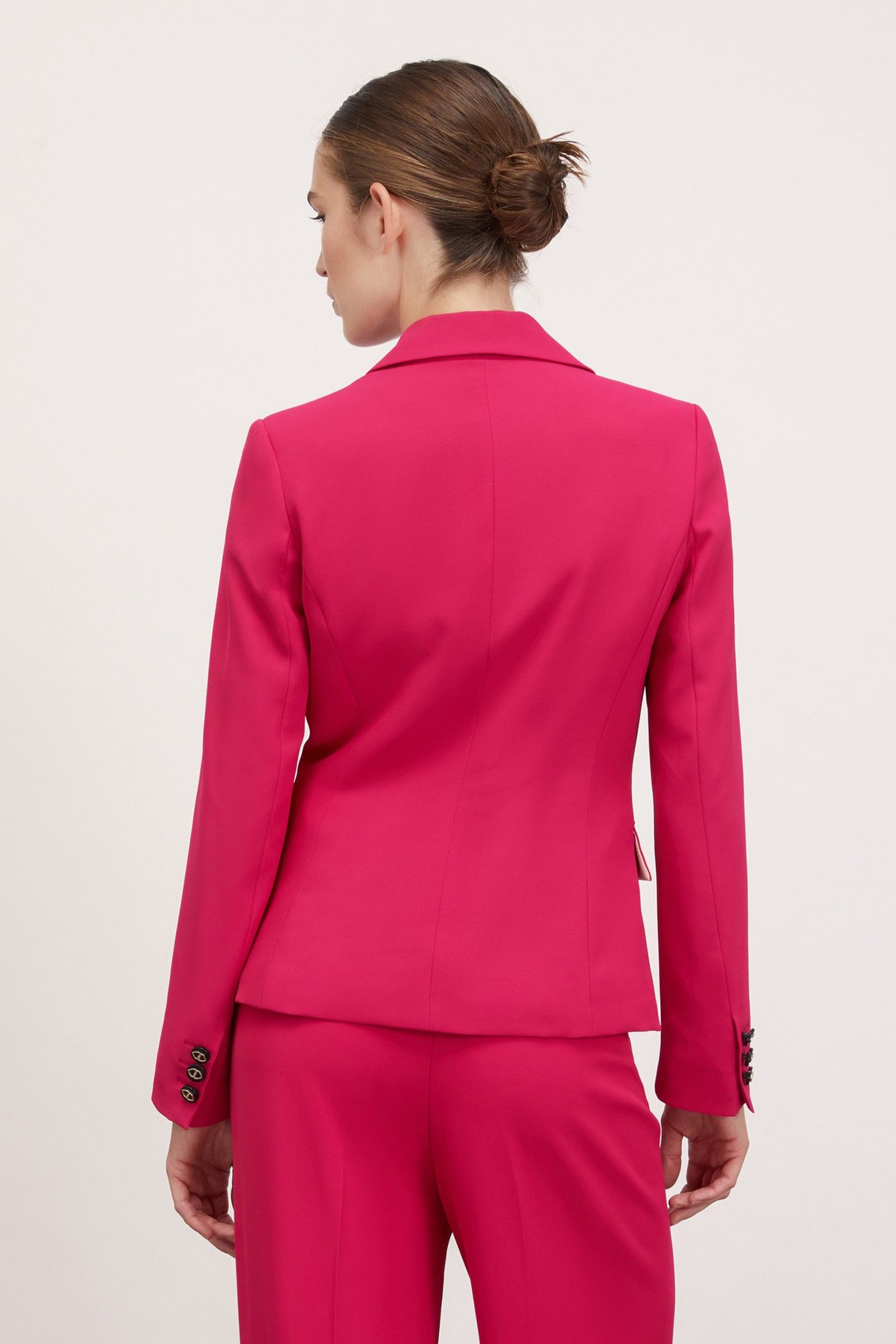 SINGLE-BREASTED BLAZER WITH SATIN INSERTS FUXIA 2