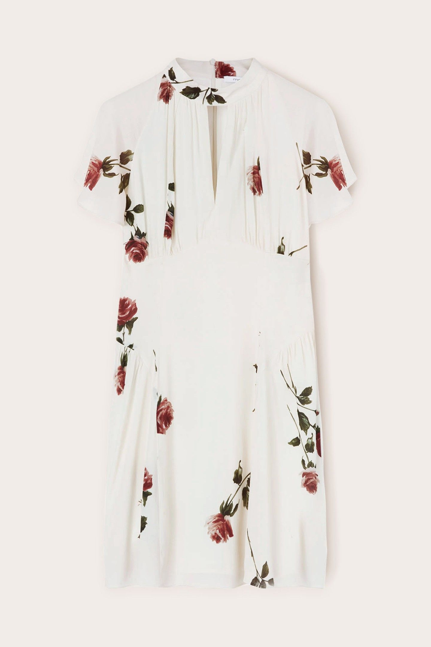 FLORAL PATTERN MINI DRESS WHITE 4