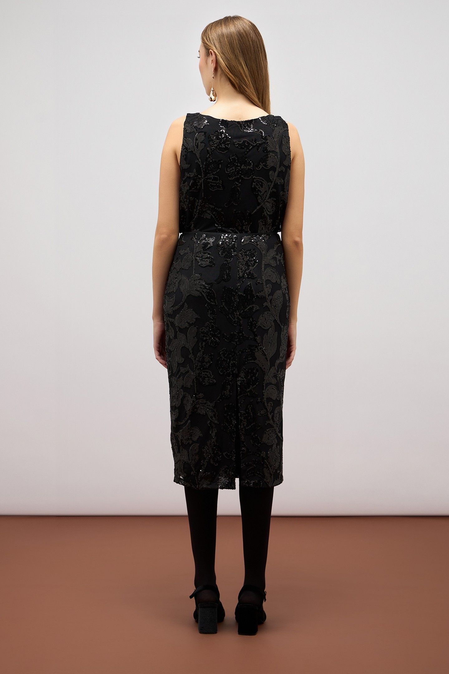 TULLE AND SEQUIN PENCIL SKIRT BLACK 1