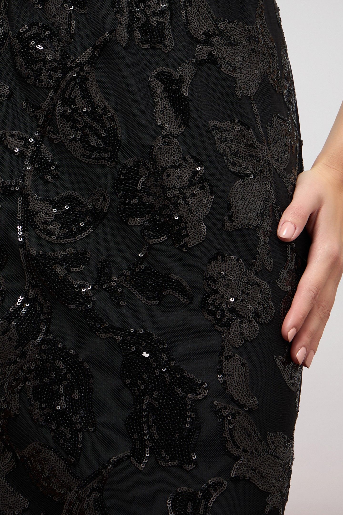 TULLE AND SEQUIN PENCIL SKIRT BLACK 3
