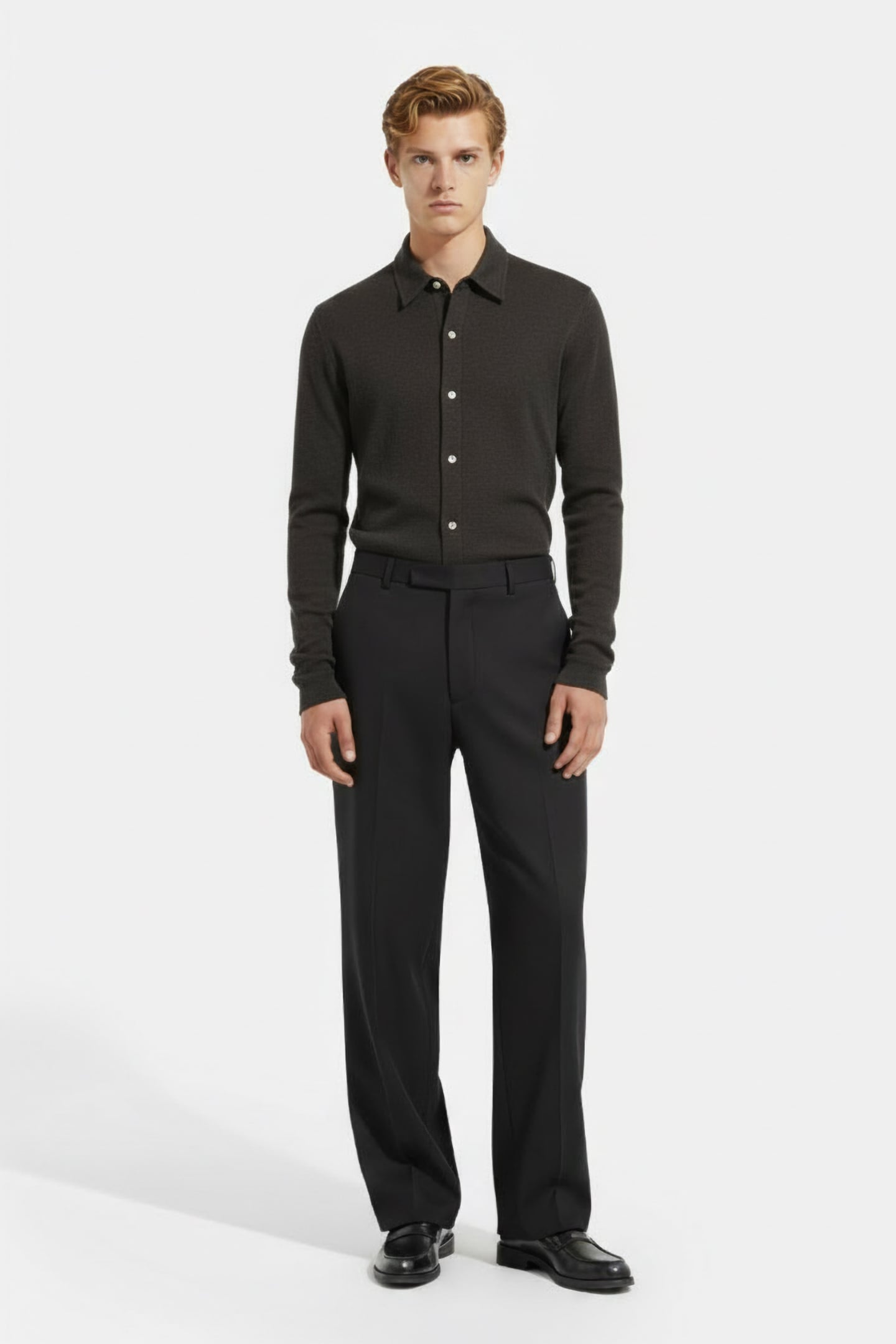 GOTHALF PIQUE SHIRT DARK KHAKI 1