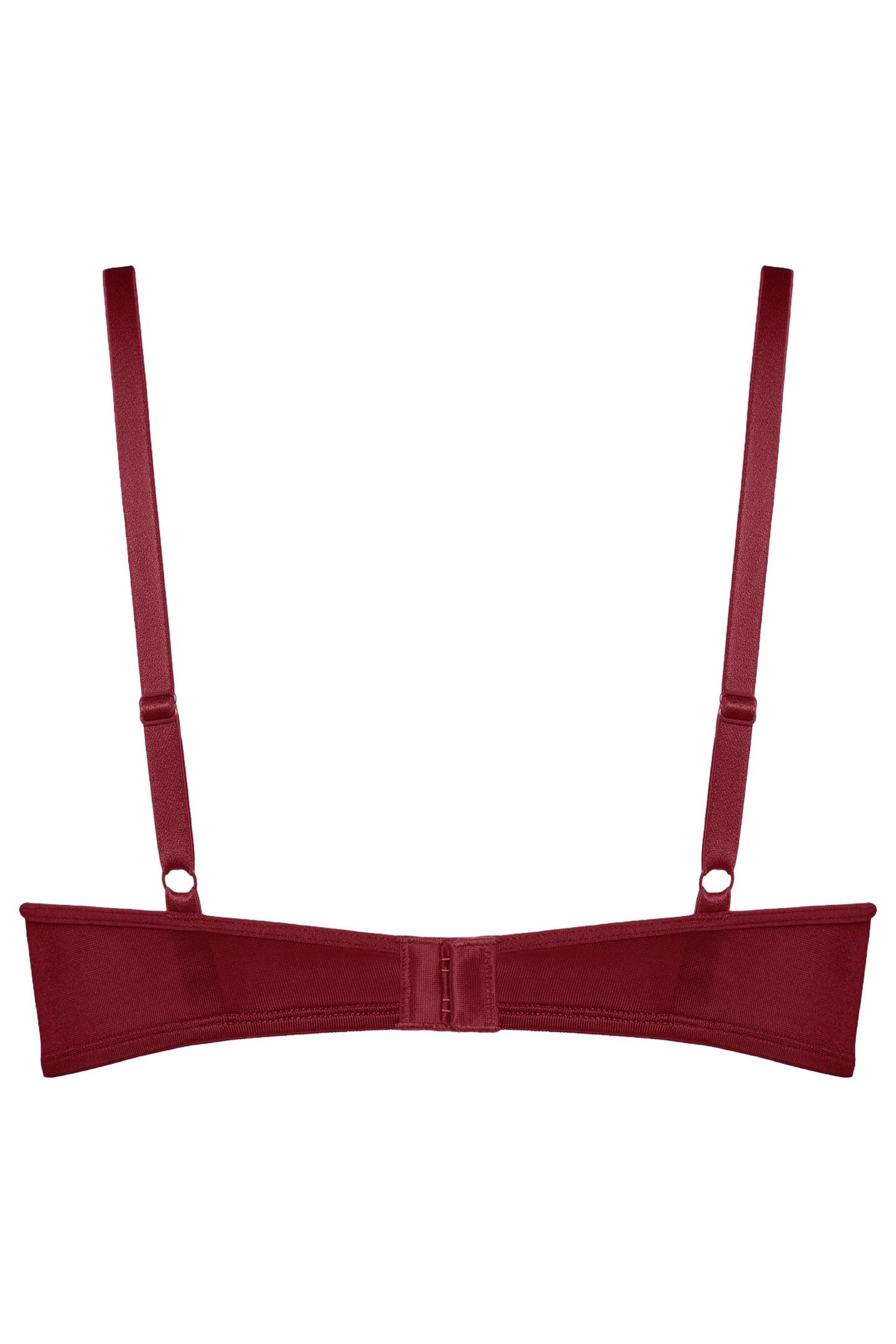 CARITA CABERNET RED AND LACE PLUNGE BALCONY BRA 3