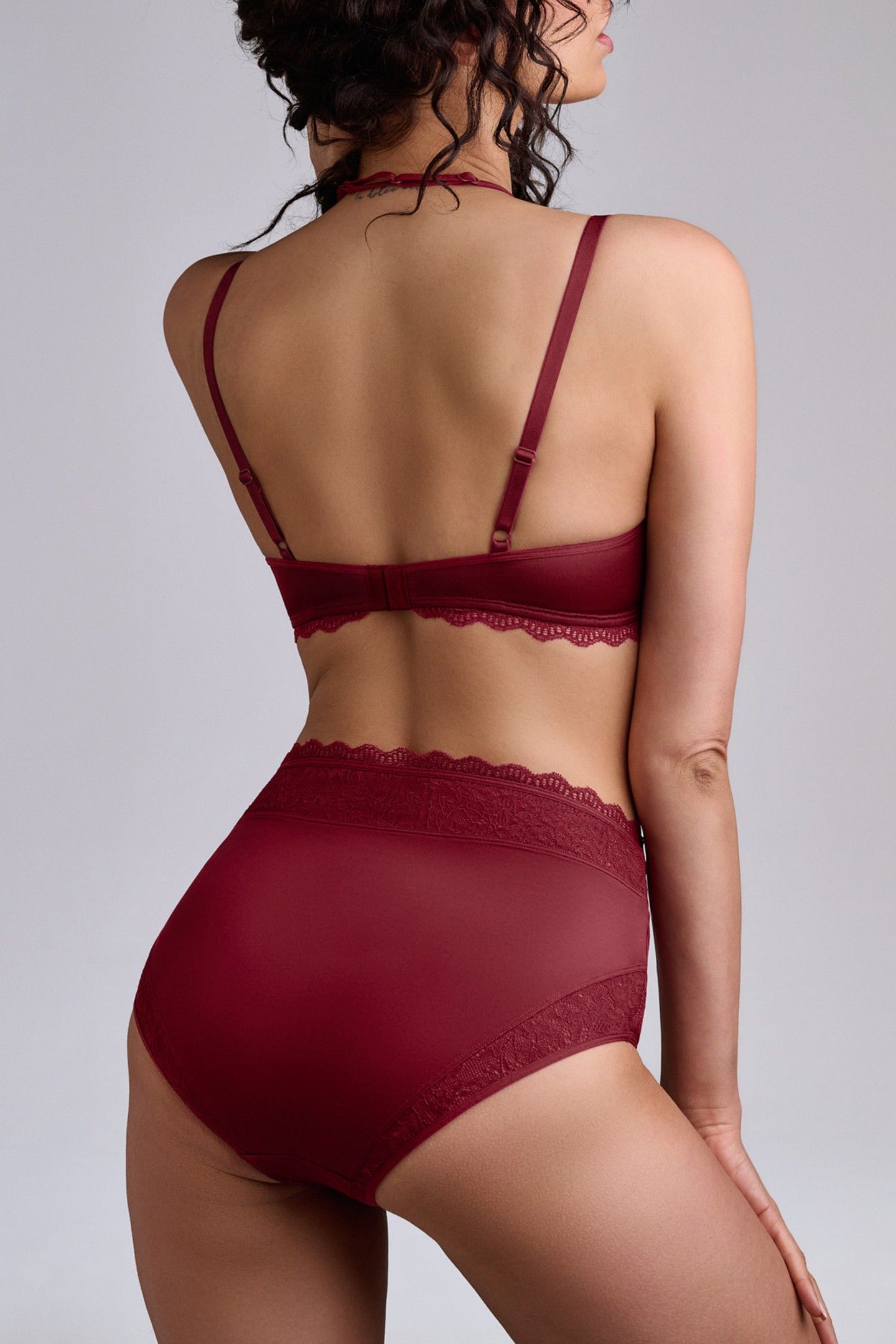 CARITA CABERNET RED AND LACE BRIEFS 3