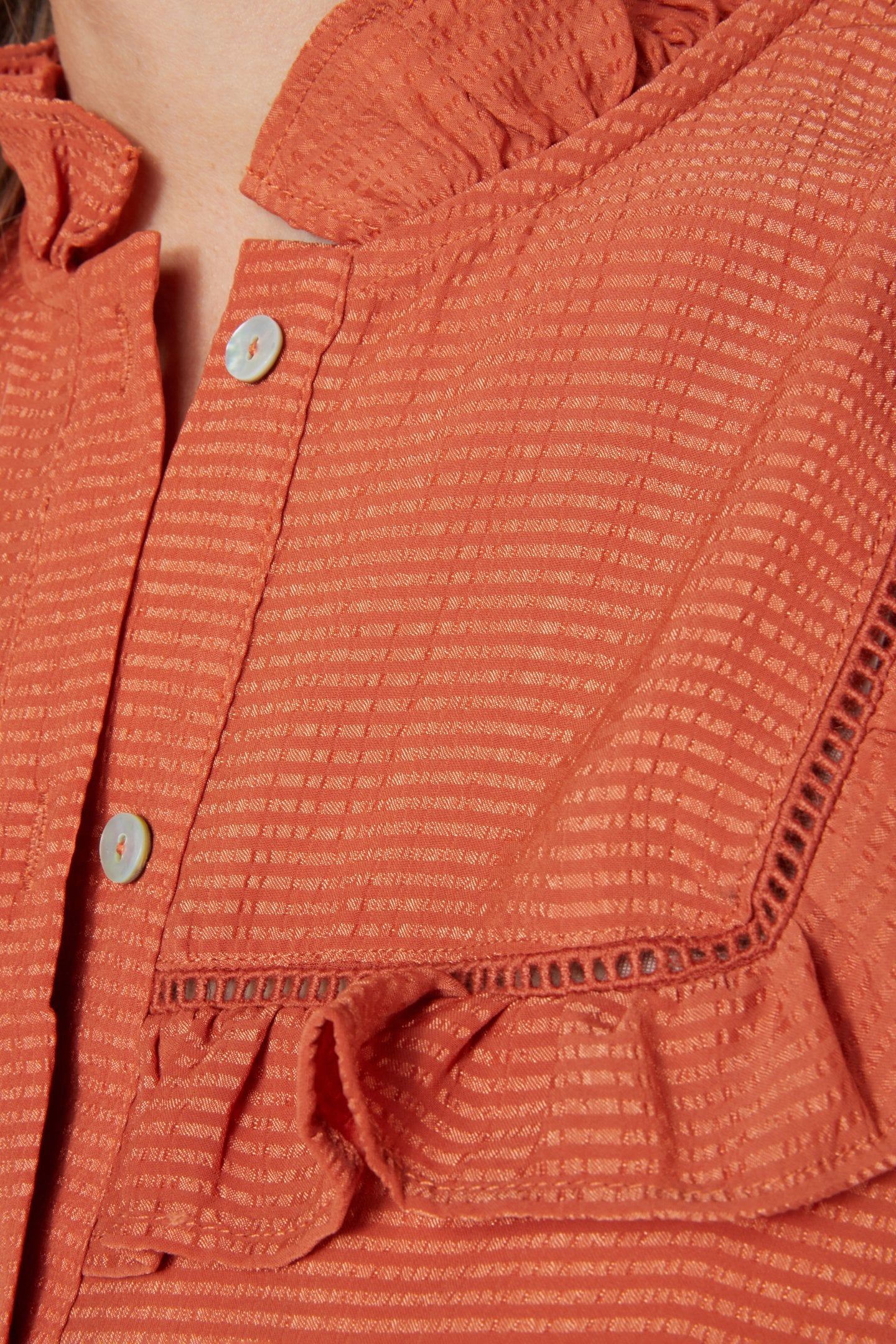 BLOUSE RUFFLES STRUCTURED FABRIC AUTUMN GLAZE 6