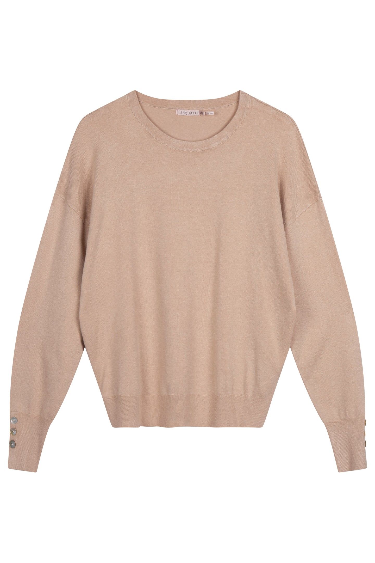 SWEATER BASIC BUTTON SLVE CUFF WARM SAND 3