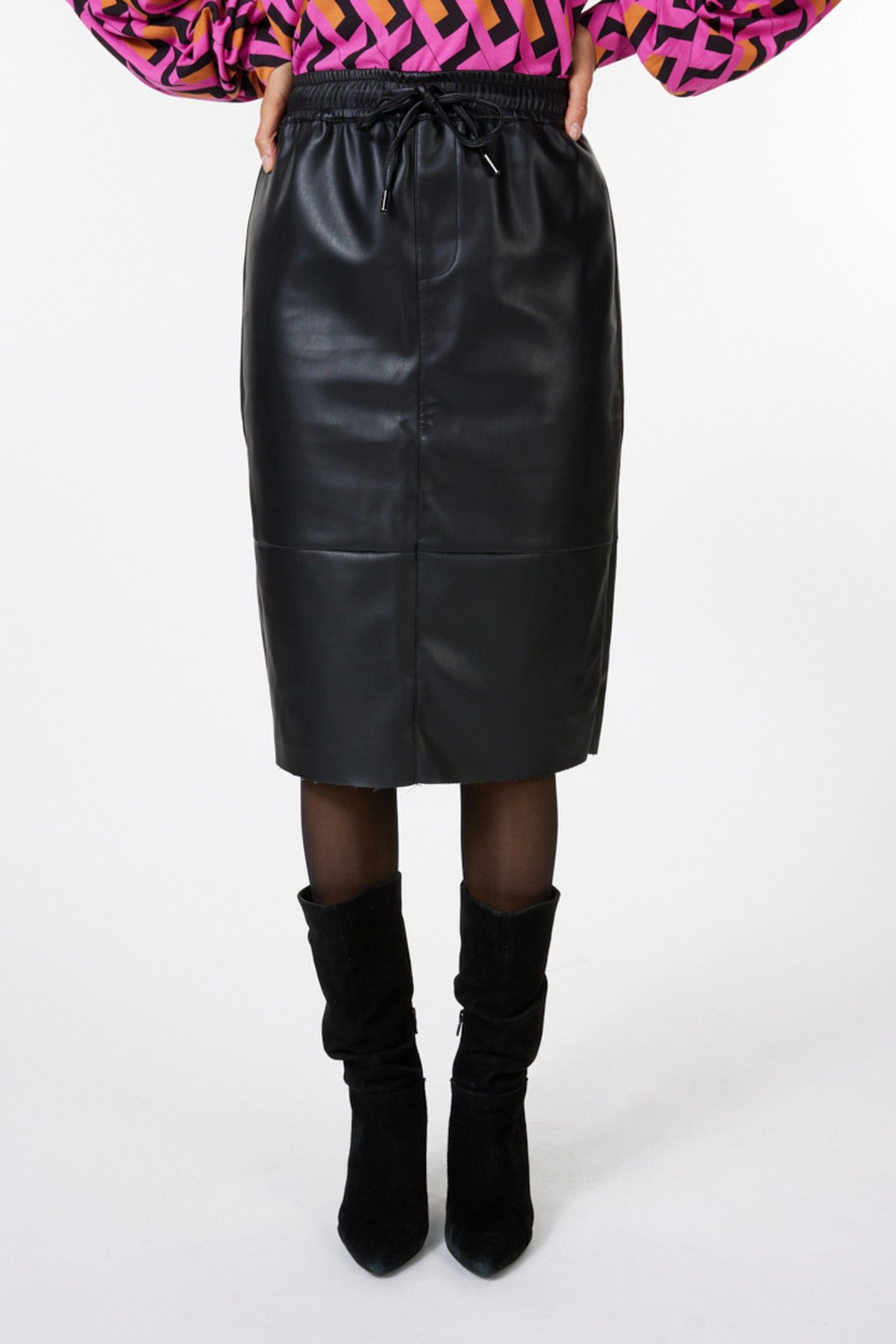 SKIRT JOGGER LONG PU BLACK 1