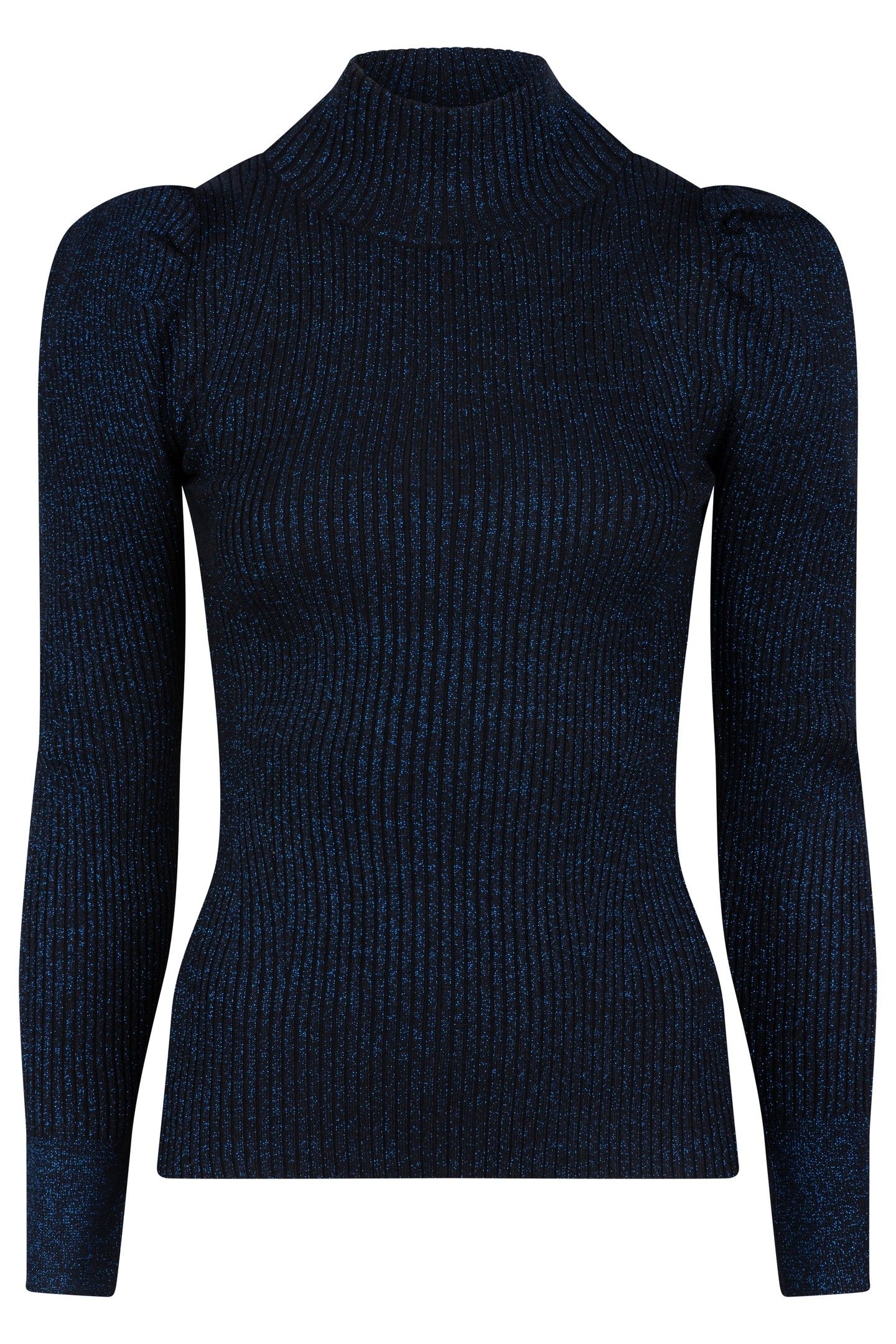 SWEATER MOCK NECK LUREX BLACK / BLUE 6