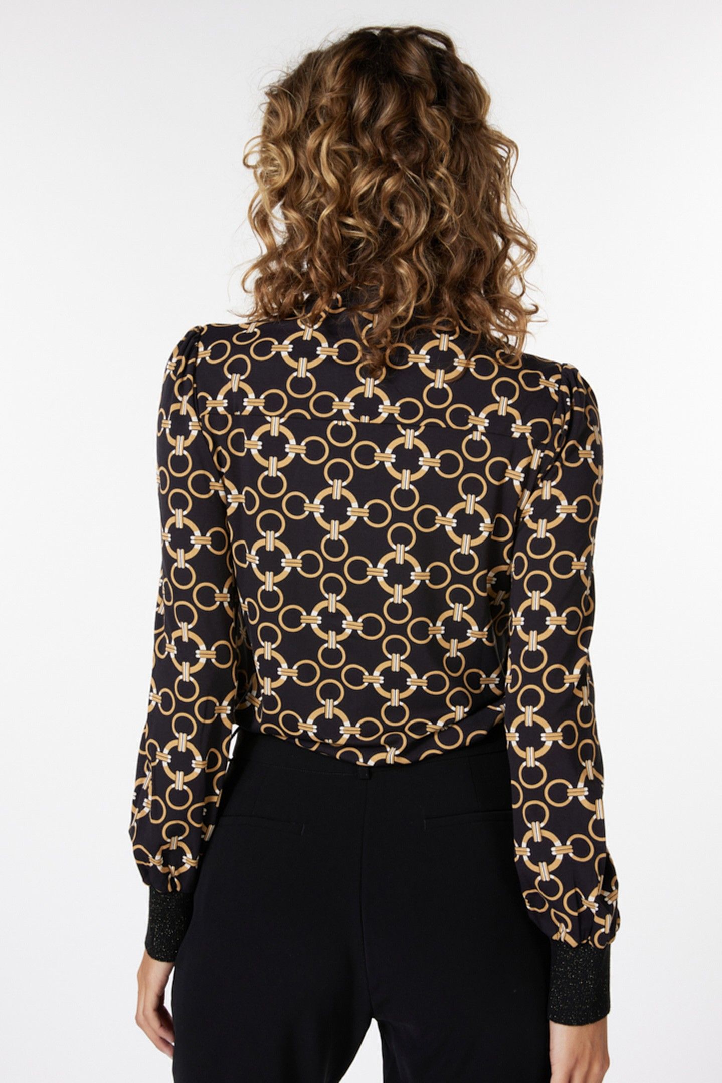 BLOUSE RIBBED CUFFS CHAIN PRINT PRINT 4