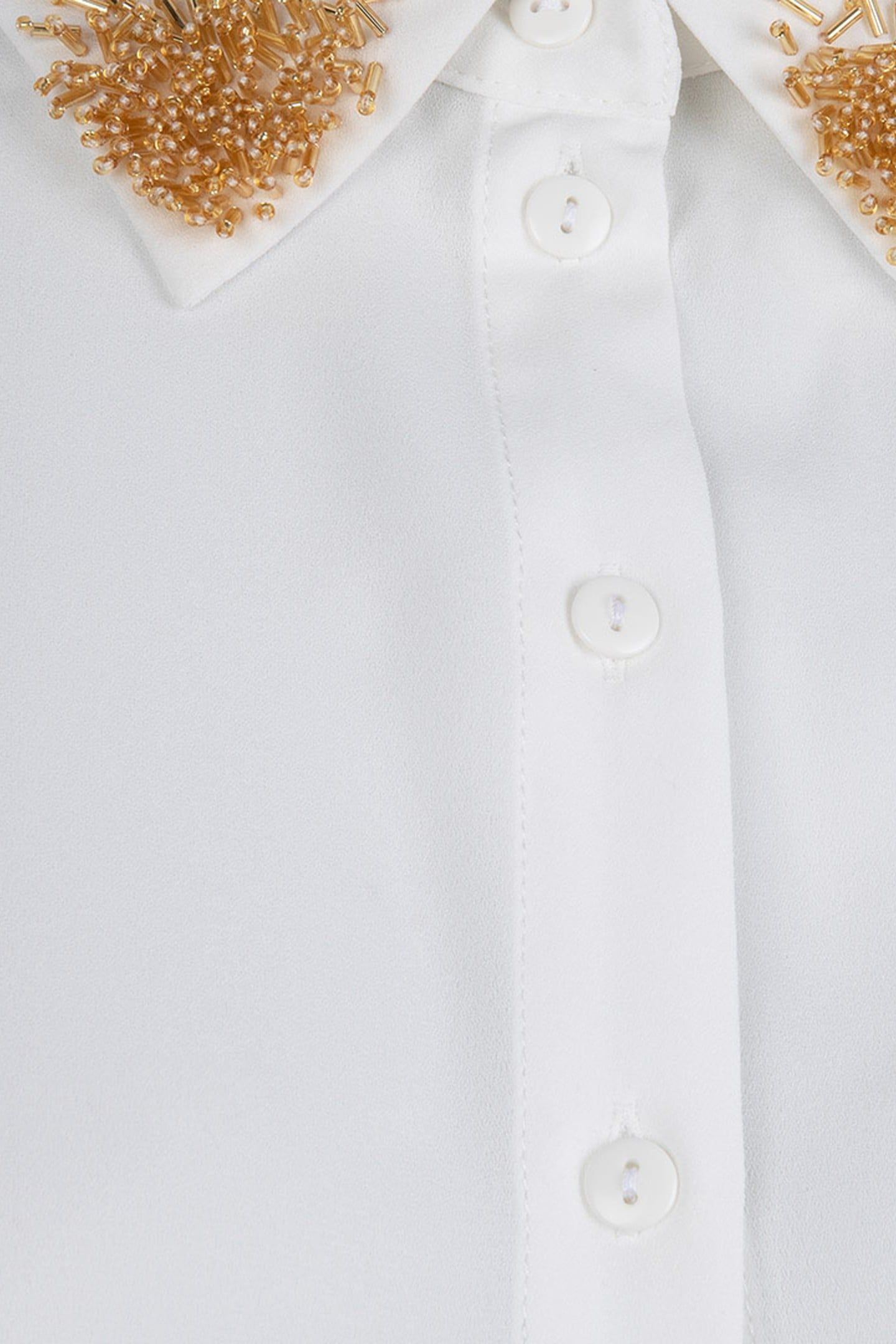 BLOUSE PUFF SLEEVE SEQUINS COLLAR OFF WHITE 3