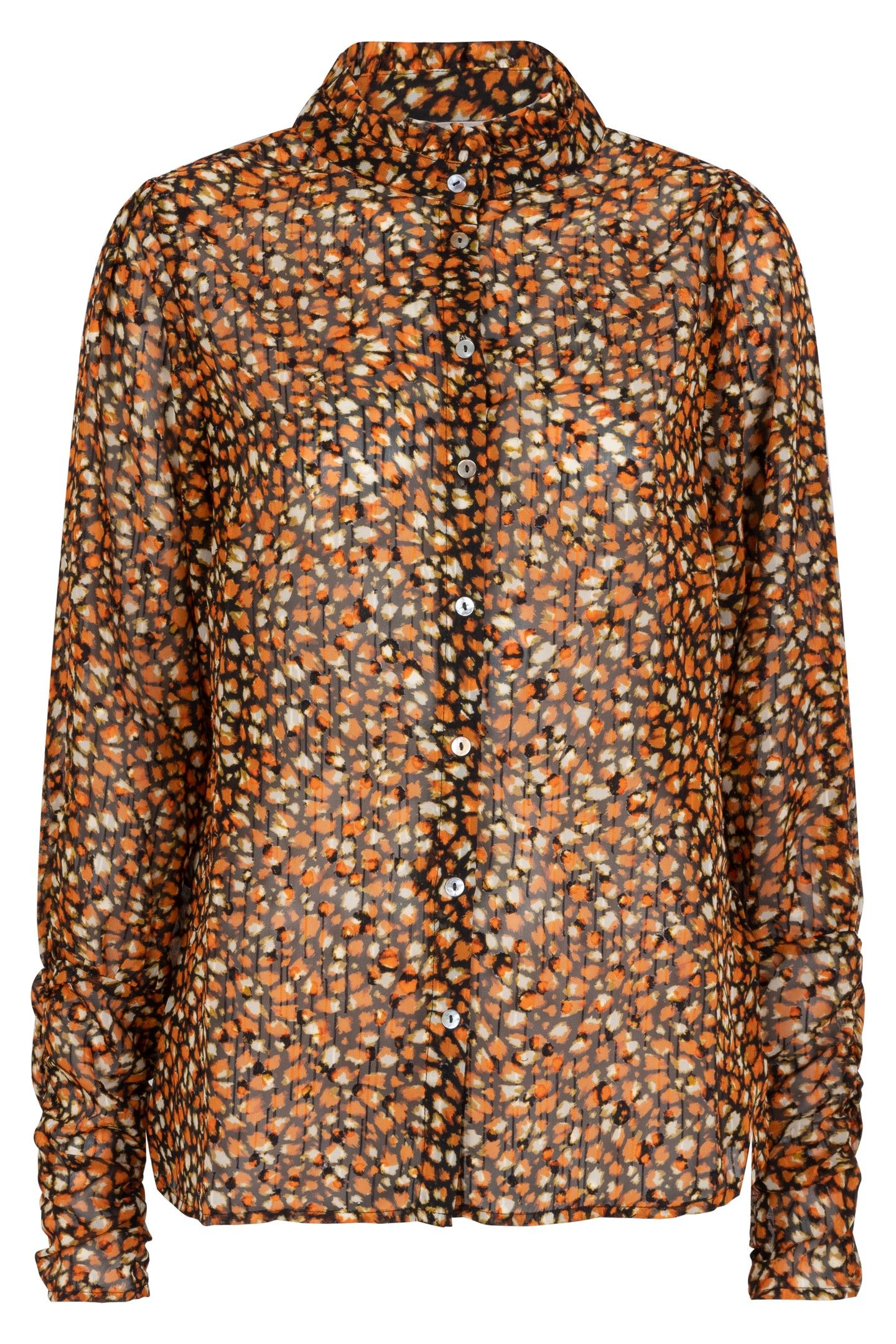 BLOUSE GATHERED CUFFS WILD SKINS PRINT 4