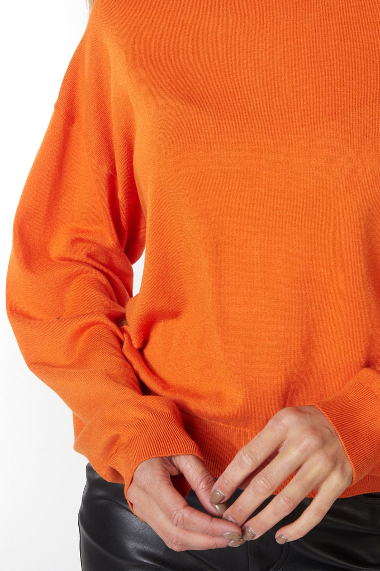 SWEATER BOXY BASIC KNIT PUMPKIN 6
