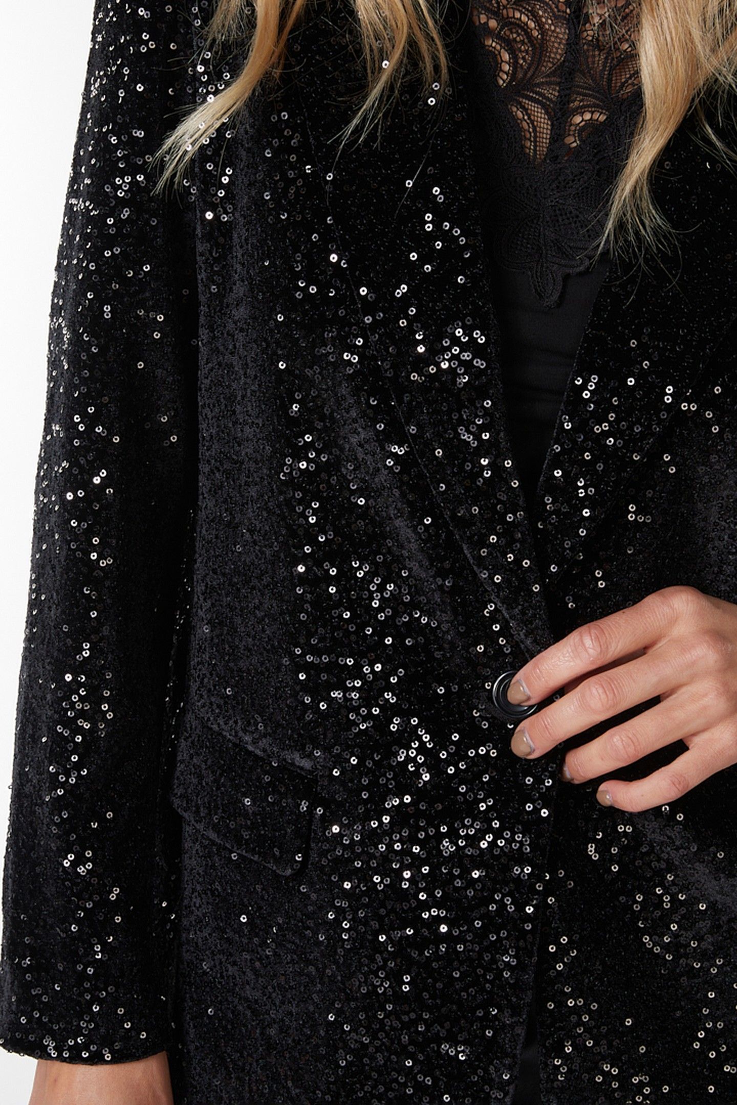 BLAZER VELVET SEQUINS BLACK 6
