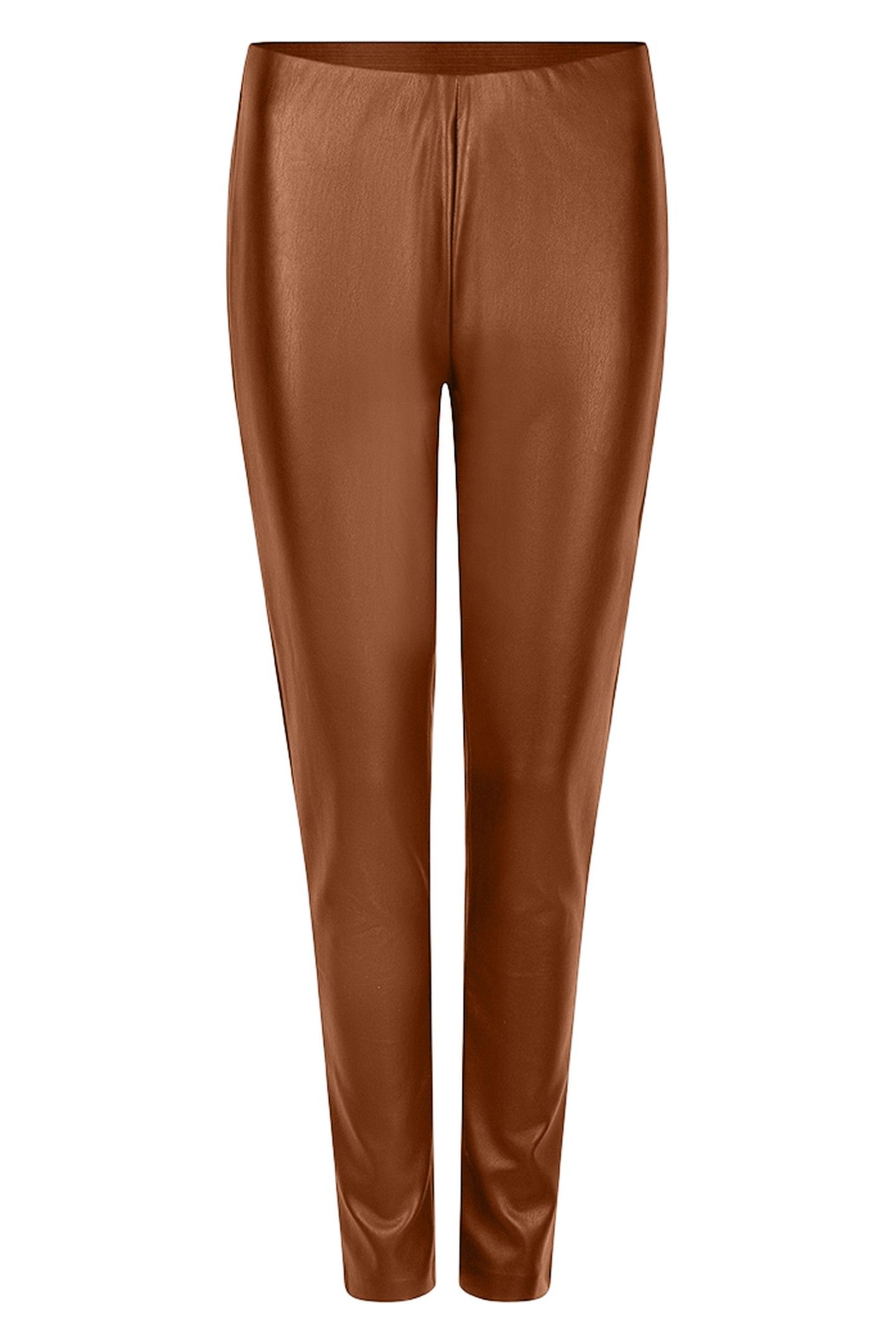 TROUSERS TREGGING PU BROWN 1