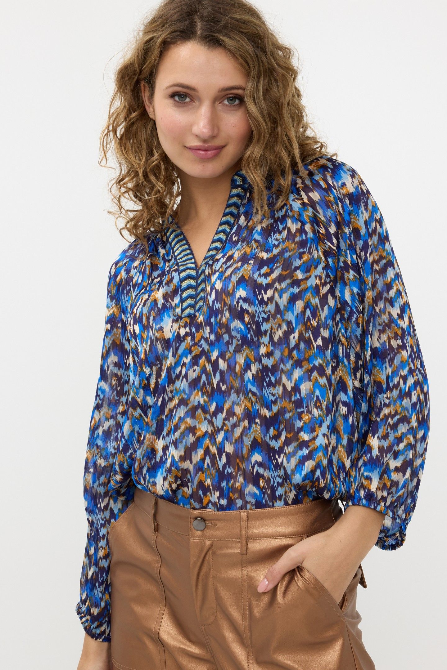 BLOUSE FANCY TAPE MYSTERY ESTATE PRINT 2