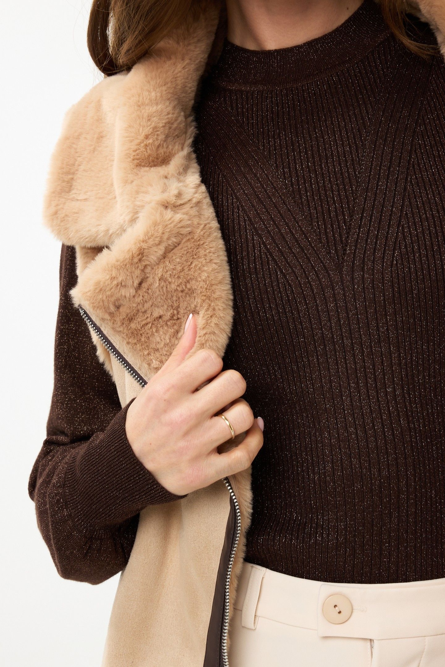 GILET FAKE FUR / SUEDINE SAND 7
