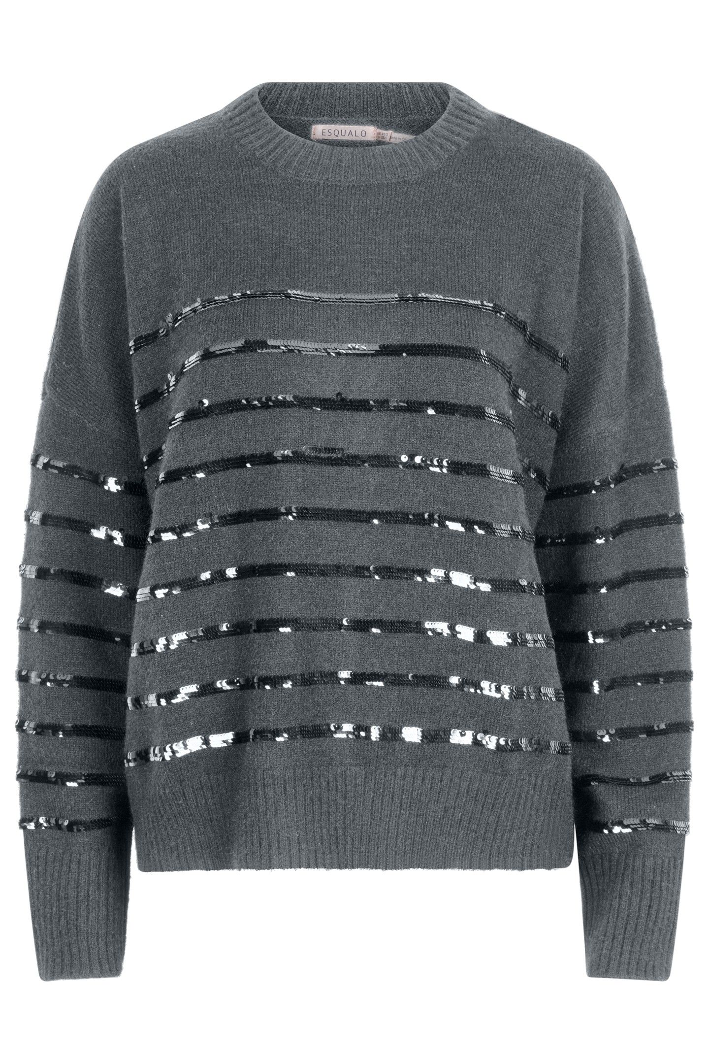 SWEATER STRIPED SEQUINS GREY 1