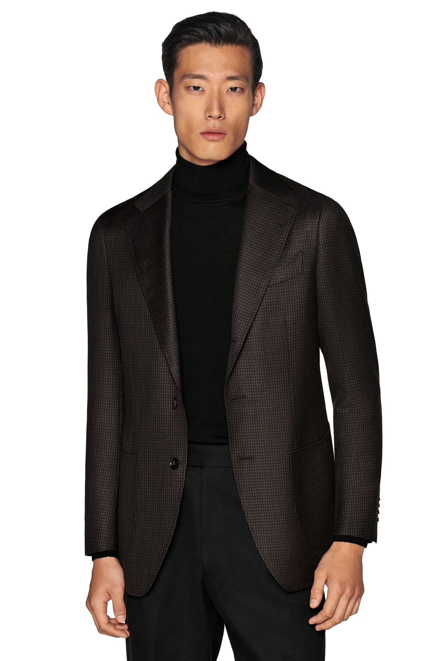 HAVANA MID BROWN HOUNDSTOOTH BLAZER 1