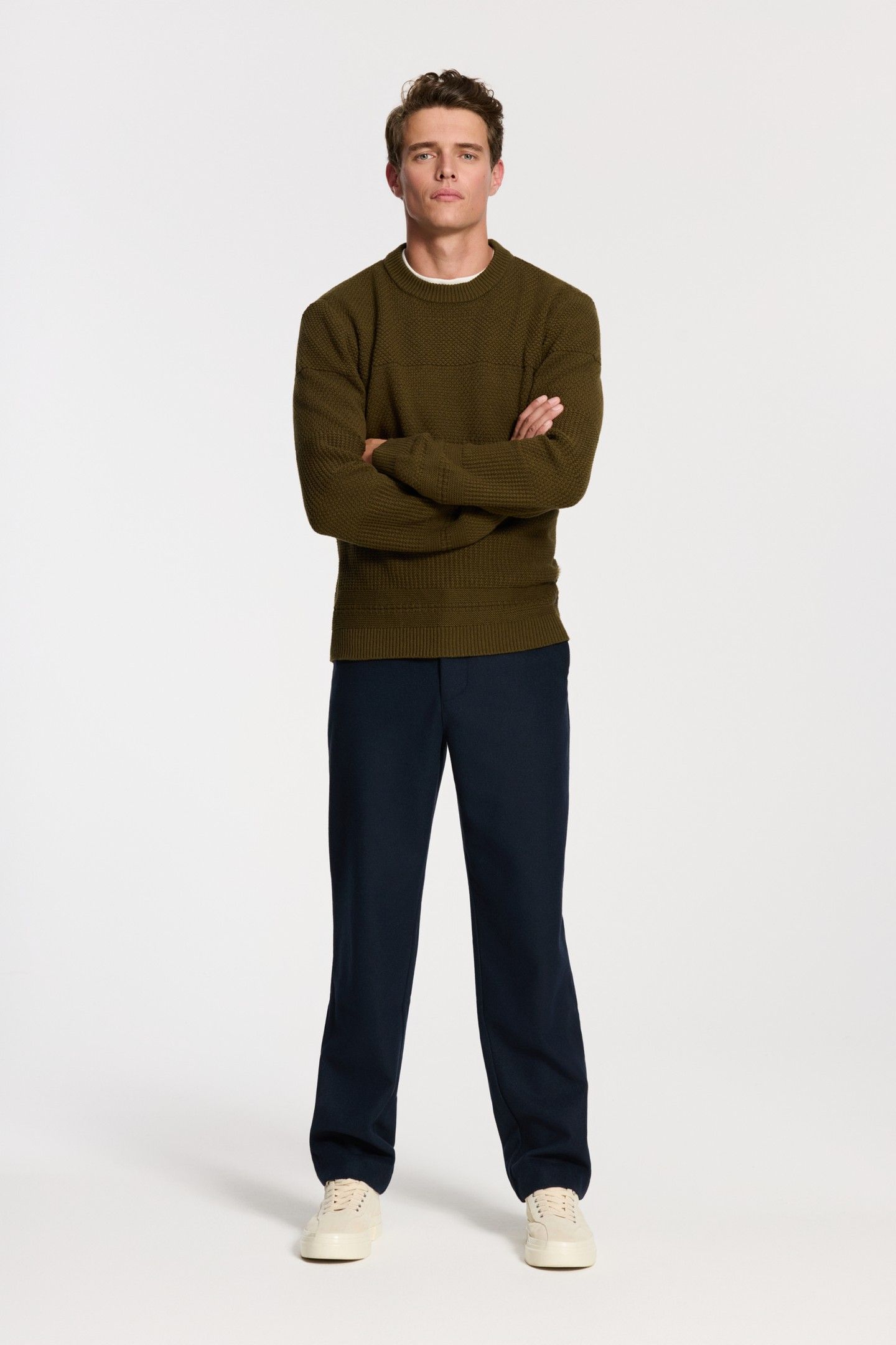 PERRY REGULAR FIT STRUCTURED PULLOVER GREEN OLIVE 4