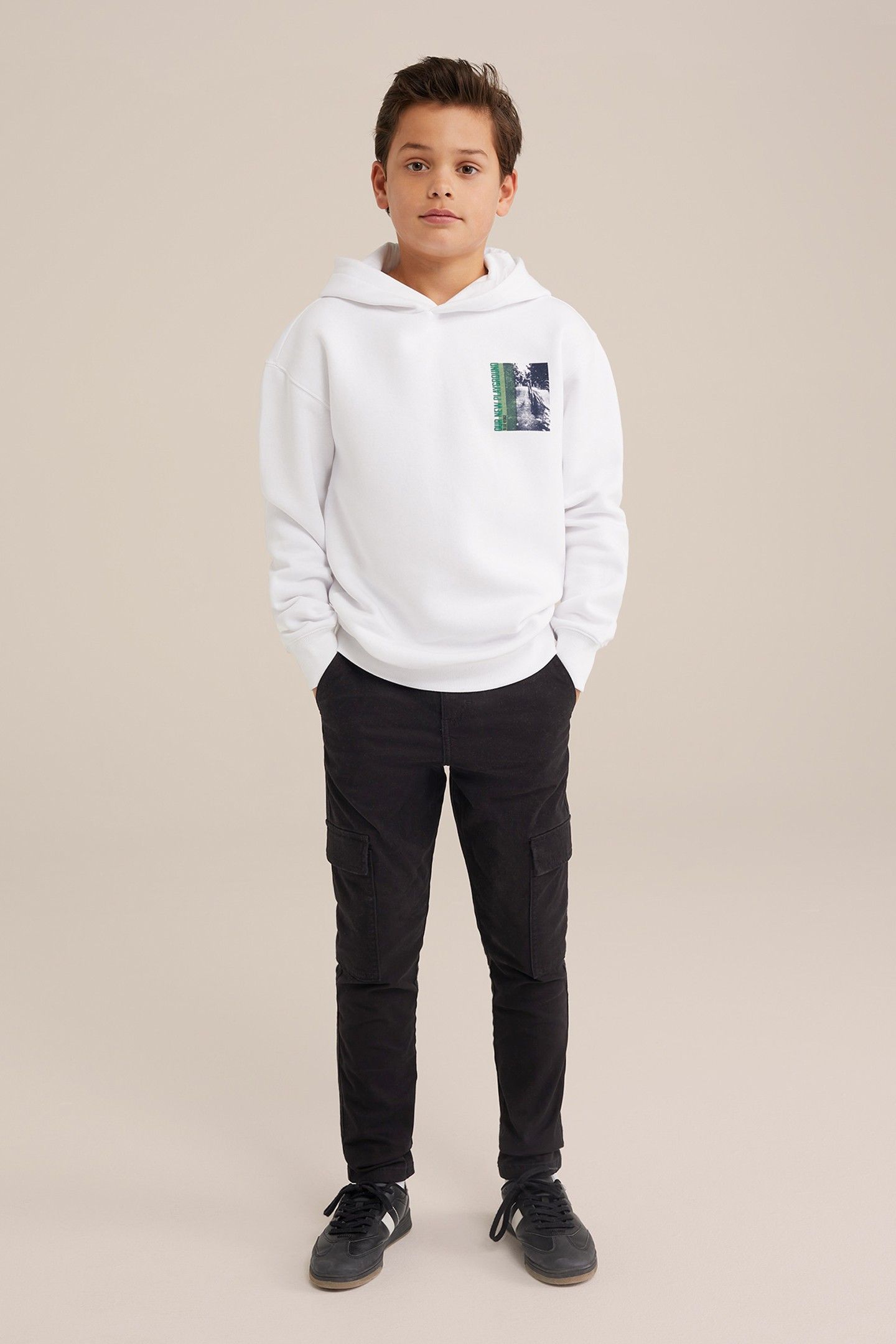 BOYS CARGO PANTS BLACK 2