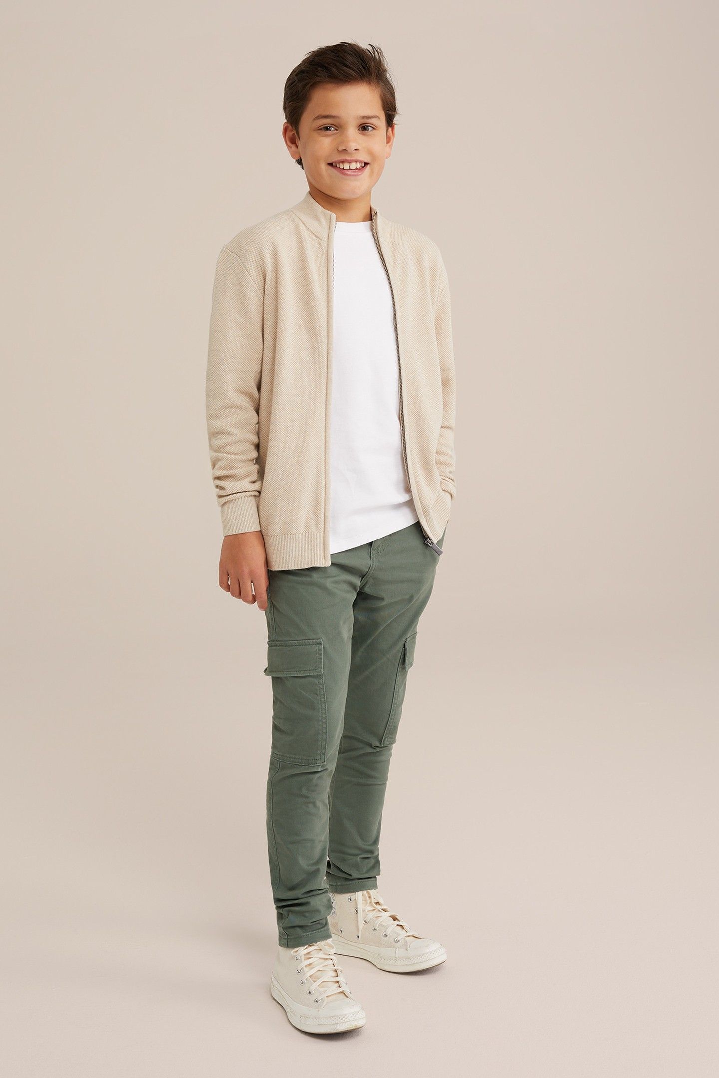BOYS CARGO PANTS ARMY GREEN 2