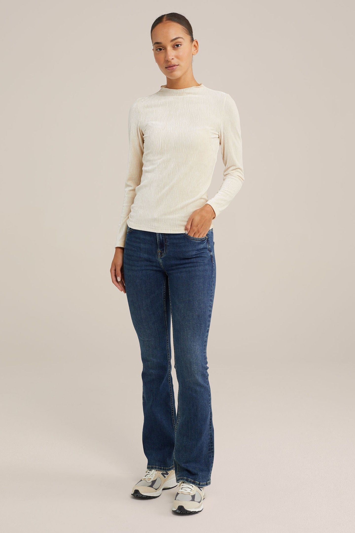 5-POCKET MID WAIST DARK BLUE 2