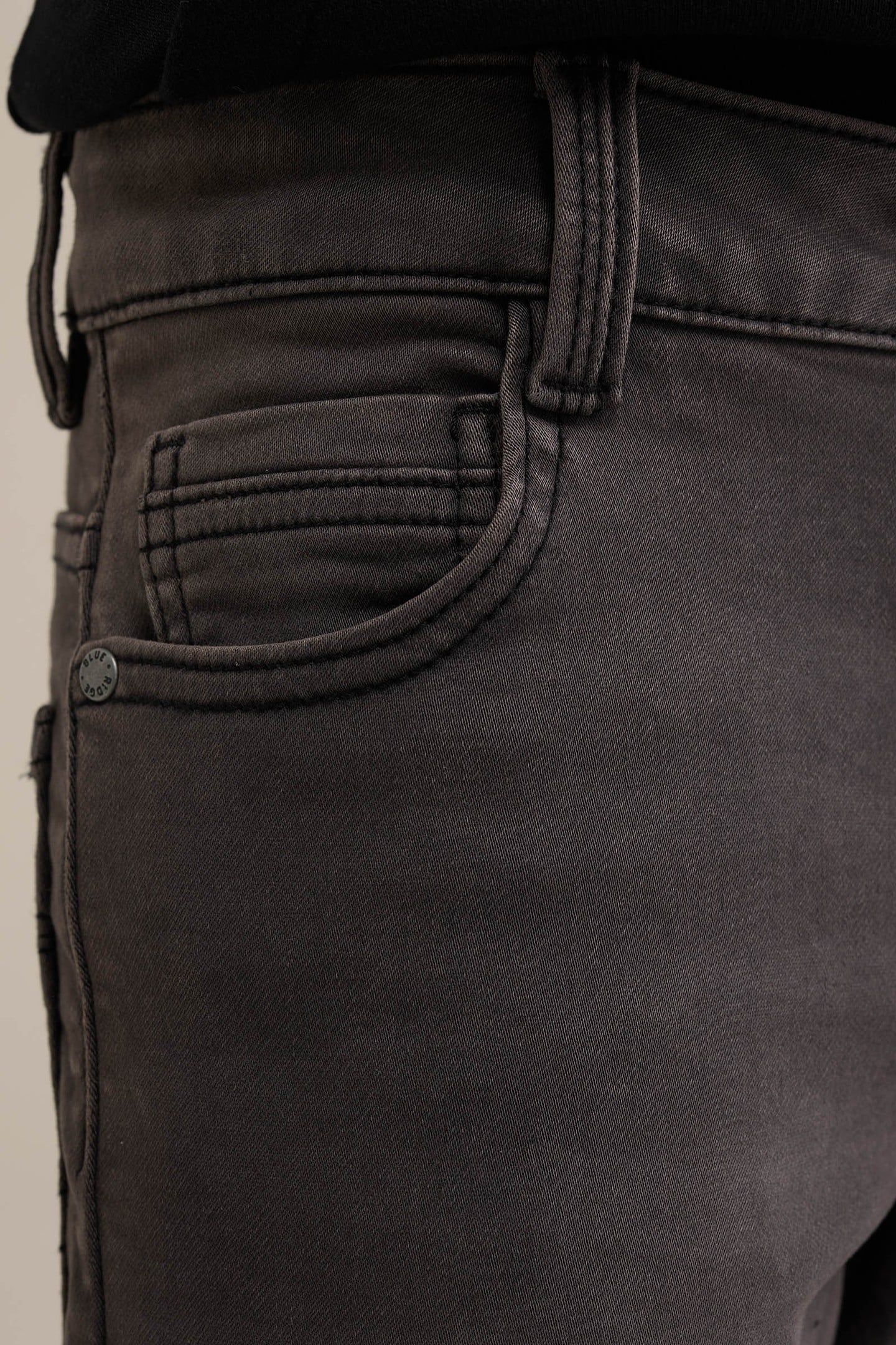 BOYS 5-POCKET MID WAIST DARK GREY 5