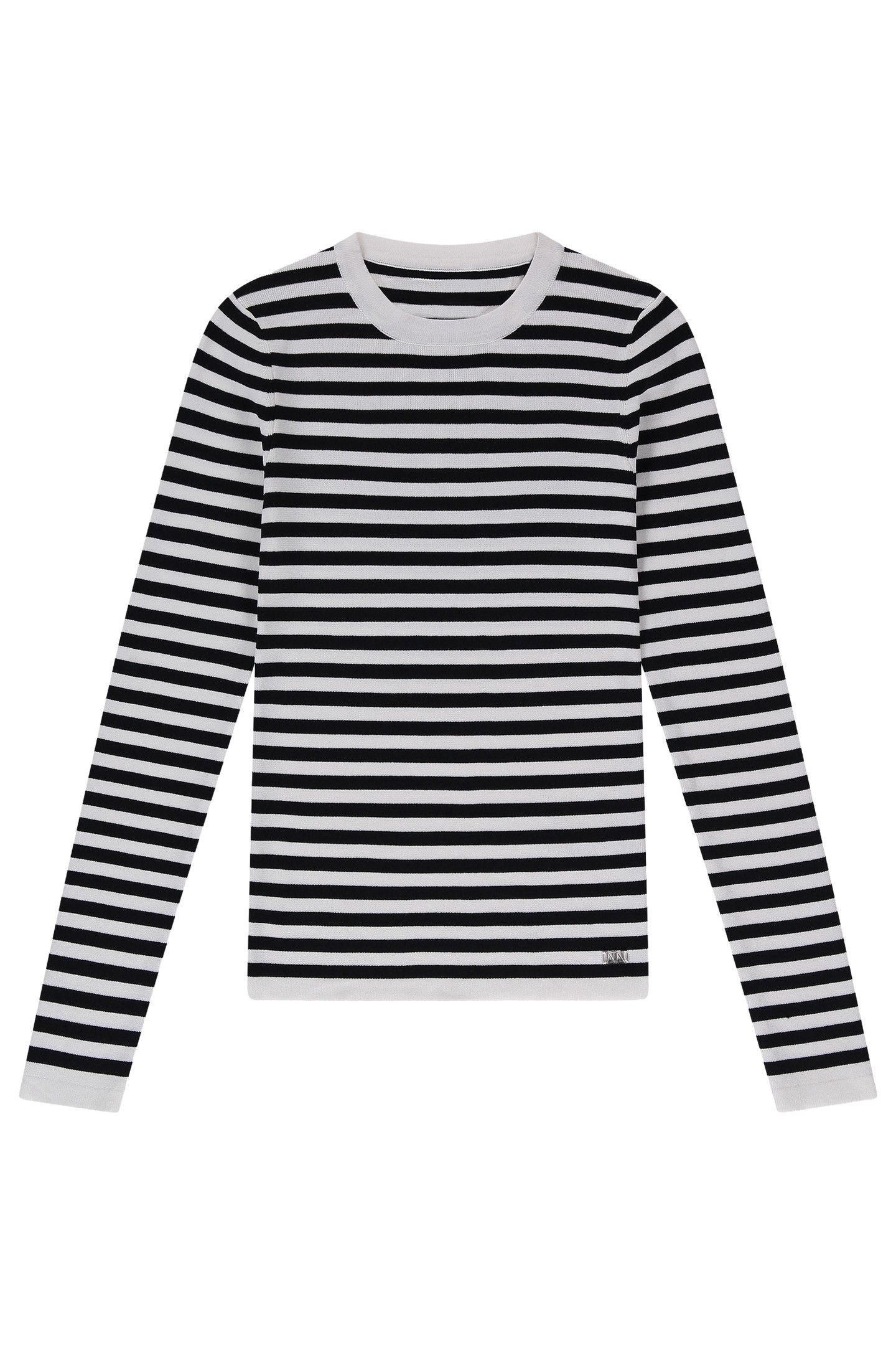 JOLIE LS STRIPE PULLOVER BLACK/OFF WHITE 1