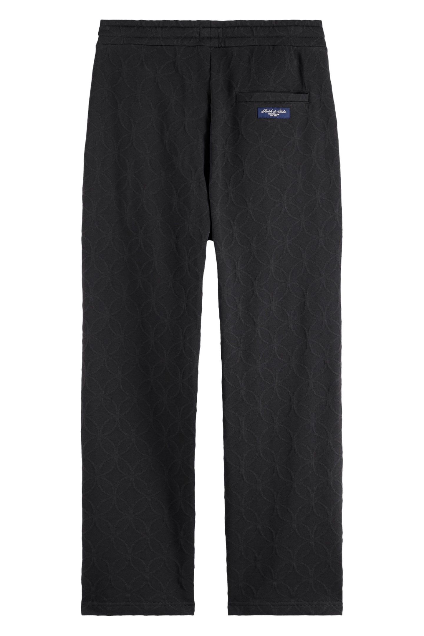 JACQUARD TERRY RELAXED STRAIGHT FIT SWEATPANTS BLACK 2