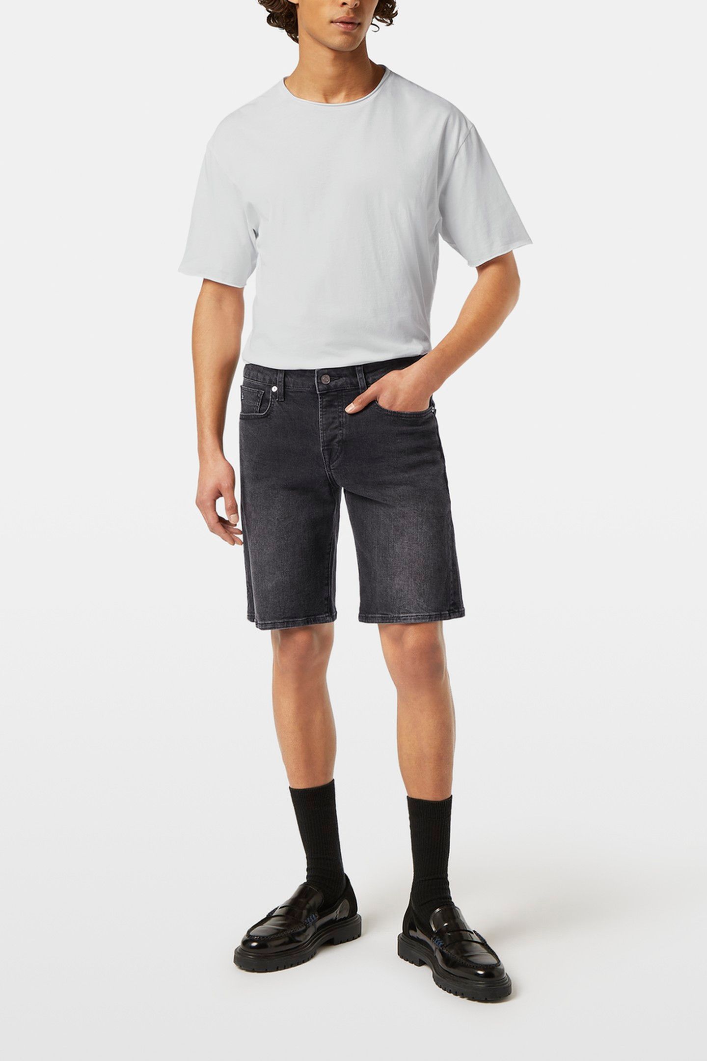 RALSTON SLIM FIT DENIM SHORT — BLACK NIGHT 1