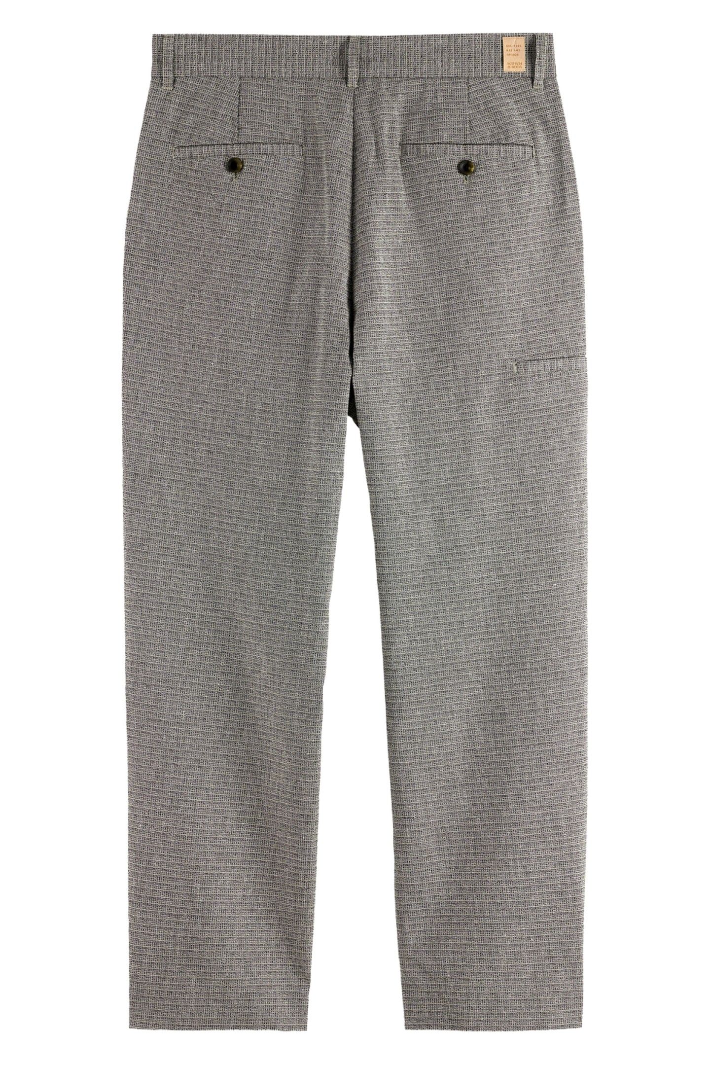 BASKET-WEAVE WIDE FIT COTTON/LINEN CHINO SOFT CAMEL MINI PAT 2