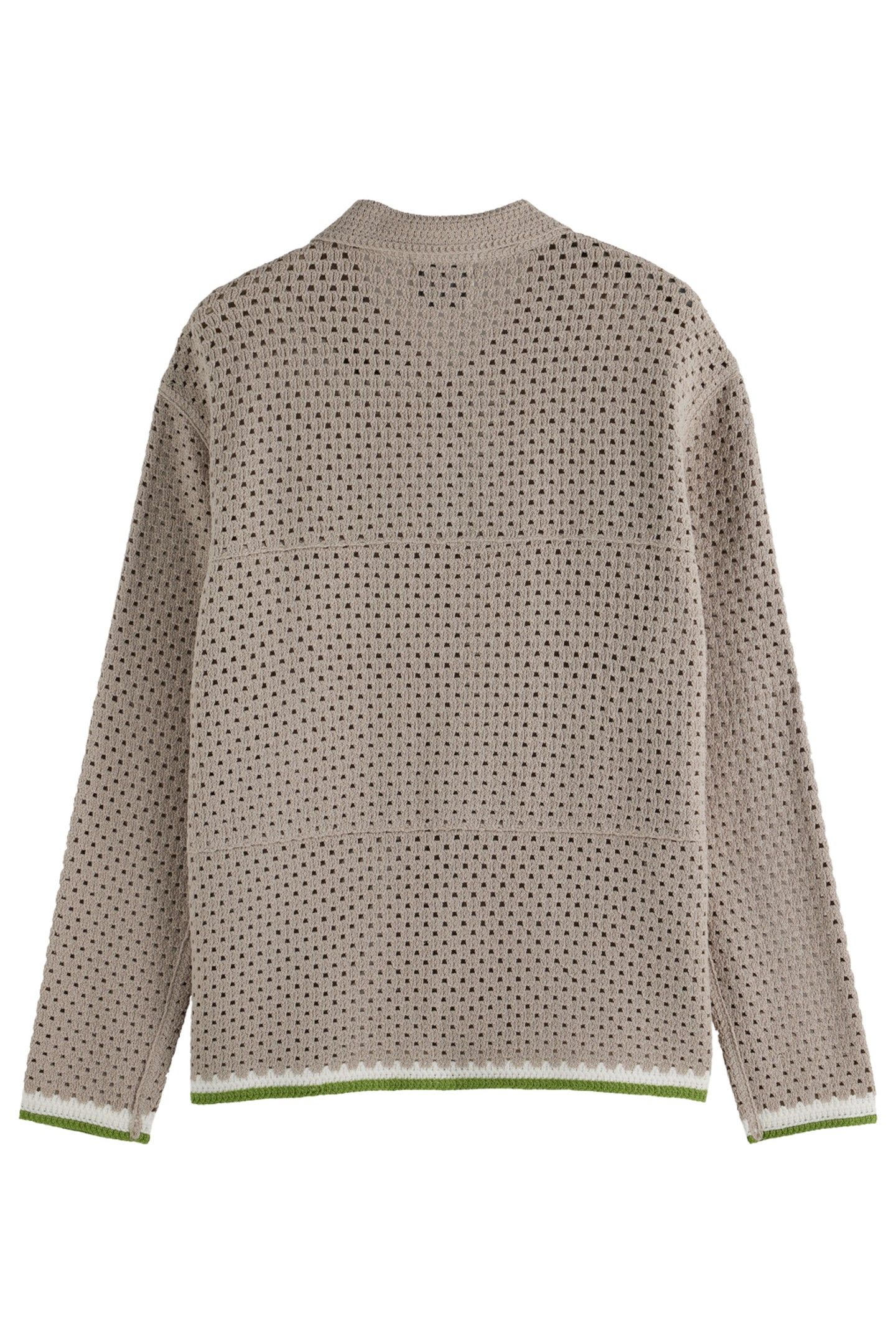 CROCHET LONG-SLEEVED SHIRT HIGHWAY GREY 2